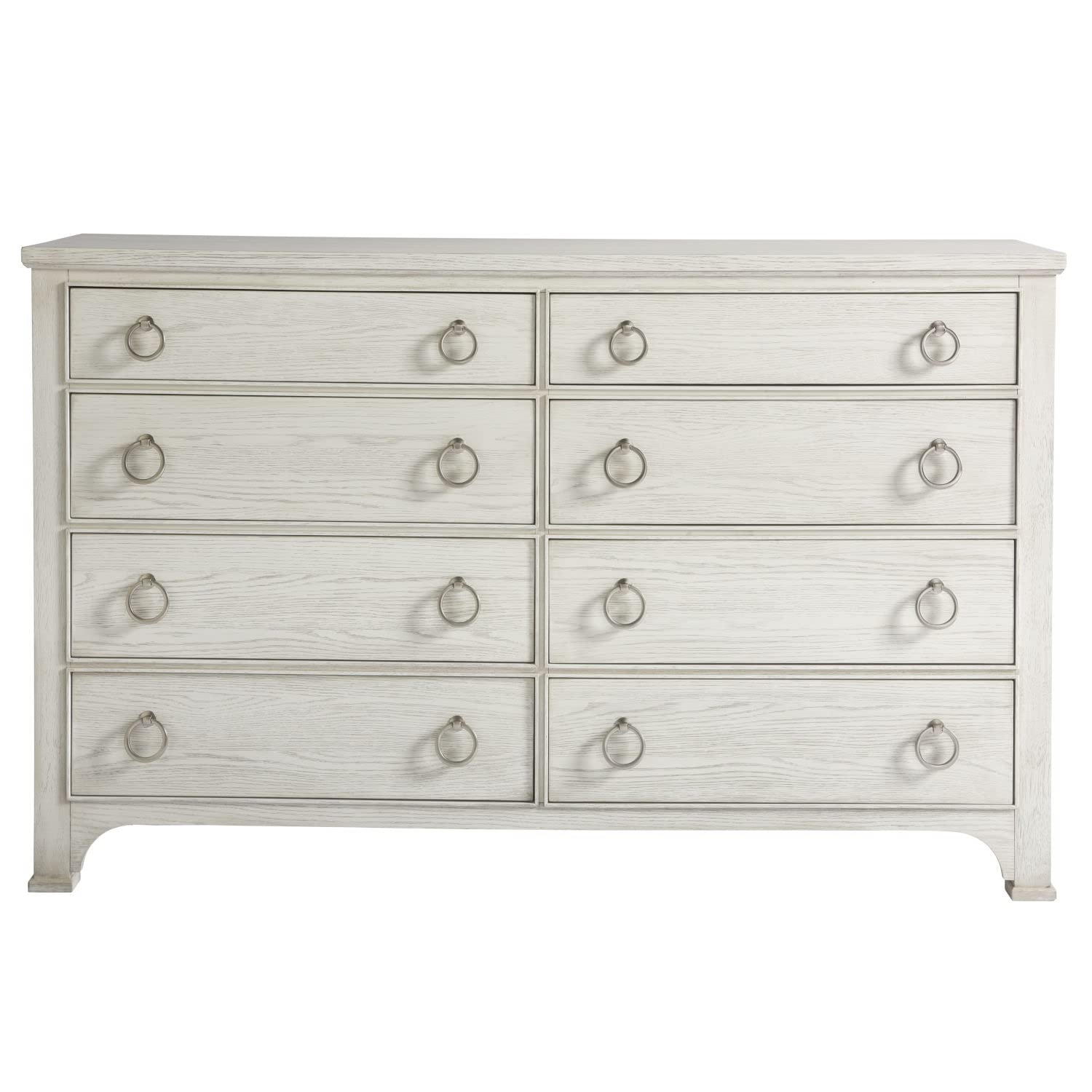 8-Drawer Double Dresser with Silver Ring Pulls - Sandbar Gray Finish for Bedroom Storage & Organization | Perfect for Master Bedroom, Guest Room & Apartment Furniture