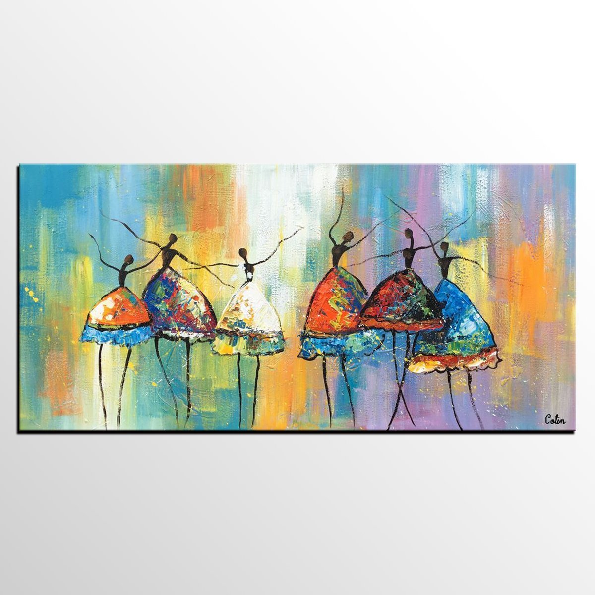Abstract Acrylic Paintings for Sale - Modern Canvas Art with Ballet Dancer Theme | Original Handmade Wall Decor for Living Room, Bedroom & Office