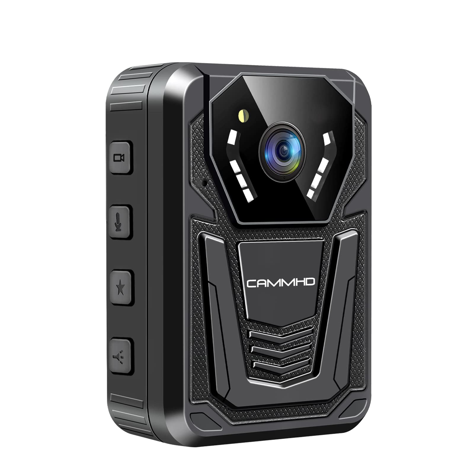 CAMMHD F6 128GB 4K Body Camera with 12-14 Hours Battery Life & Ultra Night Vision - Waterproof Police Body Camera with Audio/Video Recording, H.265 Codec - Ideal for Law Enforcement, Security Guards & Outdoor Activities