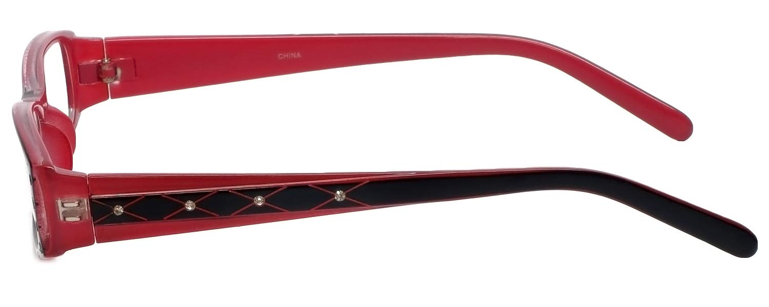 Calabria 836 Dazzle Reading Glasses for Women - Crystal Accent Readers with 2-Tone Design, Zero Distortion Lenses & Hard Case - Perfect for Reading, Computer Work, and Close-Up Tasks