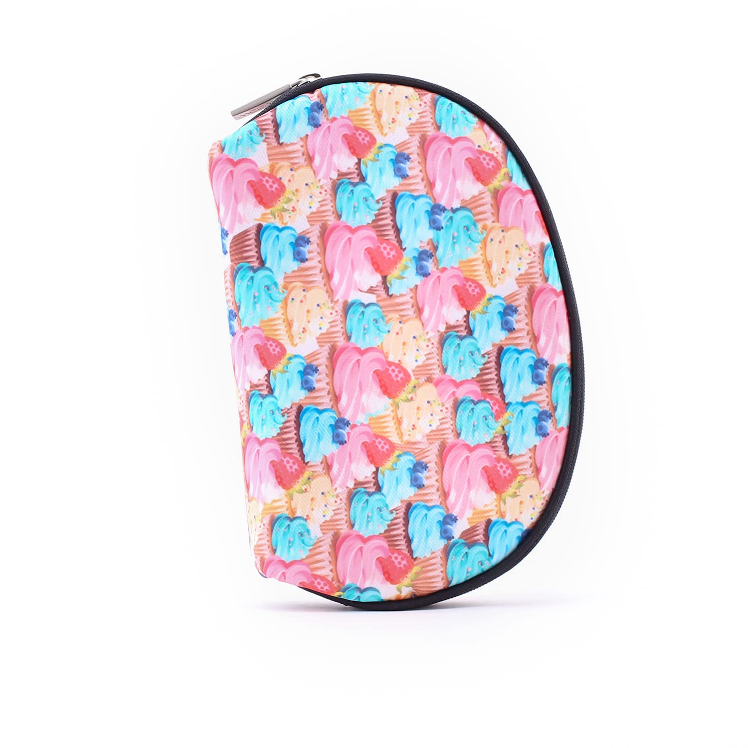 CowCow Women's Makeup Bag - Cute Cupcake Design Cosmetic Pouch for Travel, Gym & Daily Essentials Storage (Colorful Cake Pattern)