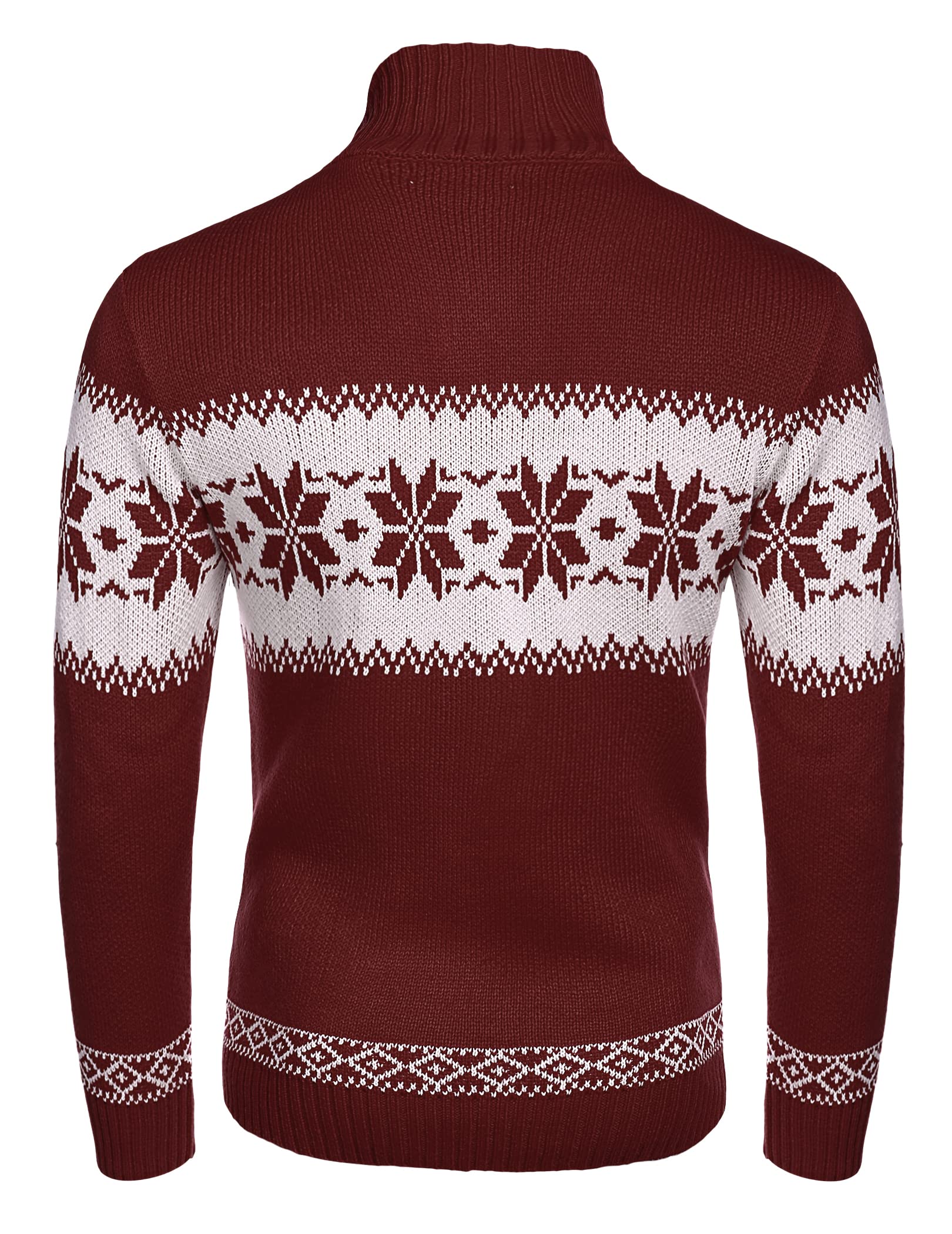 COOFANDY Men's Ugly Christmas Sweater - Festive Snowflake Knit Pullover for Holiday Parties & Casual Winter Wear