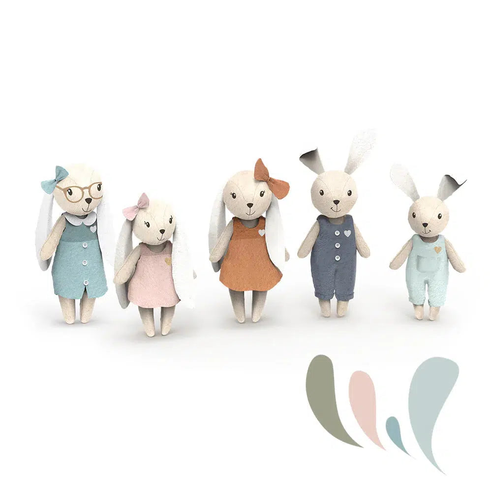 Speedy Monkey & Rabbit Family Plush Toys - Soft Stuffed Animals for Kids, Perfect for Cuddling, Playtime, and Nursery Decor