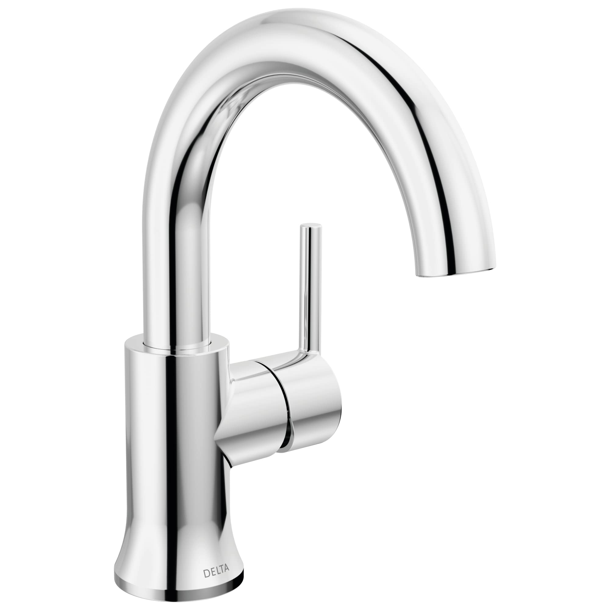 Delta Trinsic Single Hole Bathroom Faucet - Chrome 559HAR-GPM-DST with Diamond Seal Technology & Drain Assembly | Modern Single Handle Bathroom Sink Faucet for Vanity, Powder Room & Guest Bath