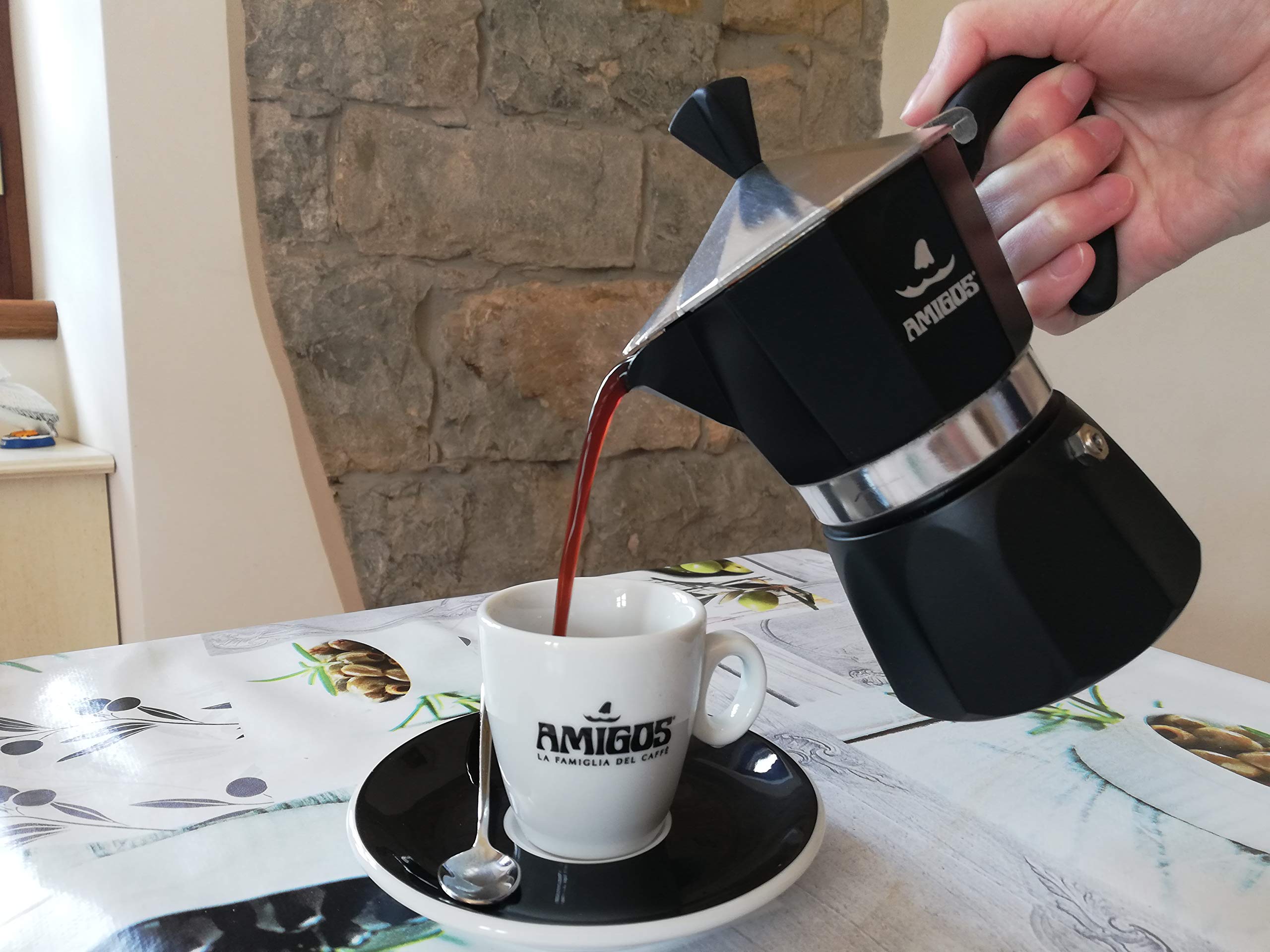 AMIGOS Caffe - 3-Cup Coffee Maker for Home & Office | Compact Drip Coffee Machine for Espresso & Americano | Perfect for Small Kitchens, Dorms & Camping