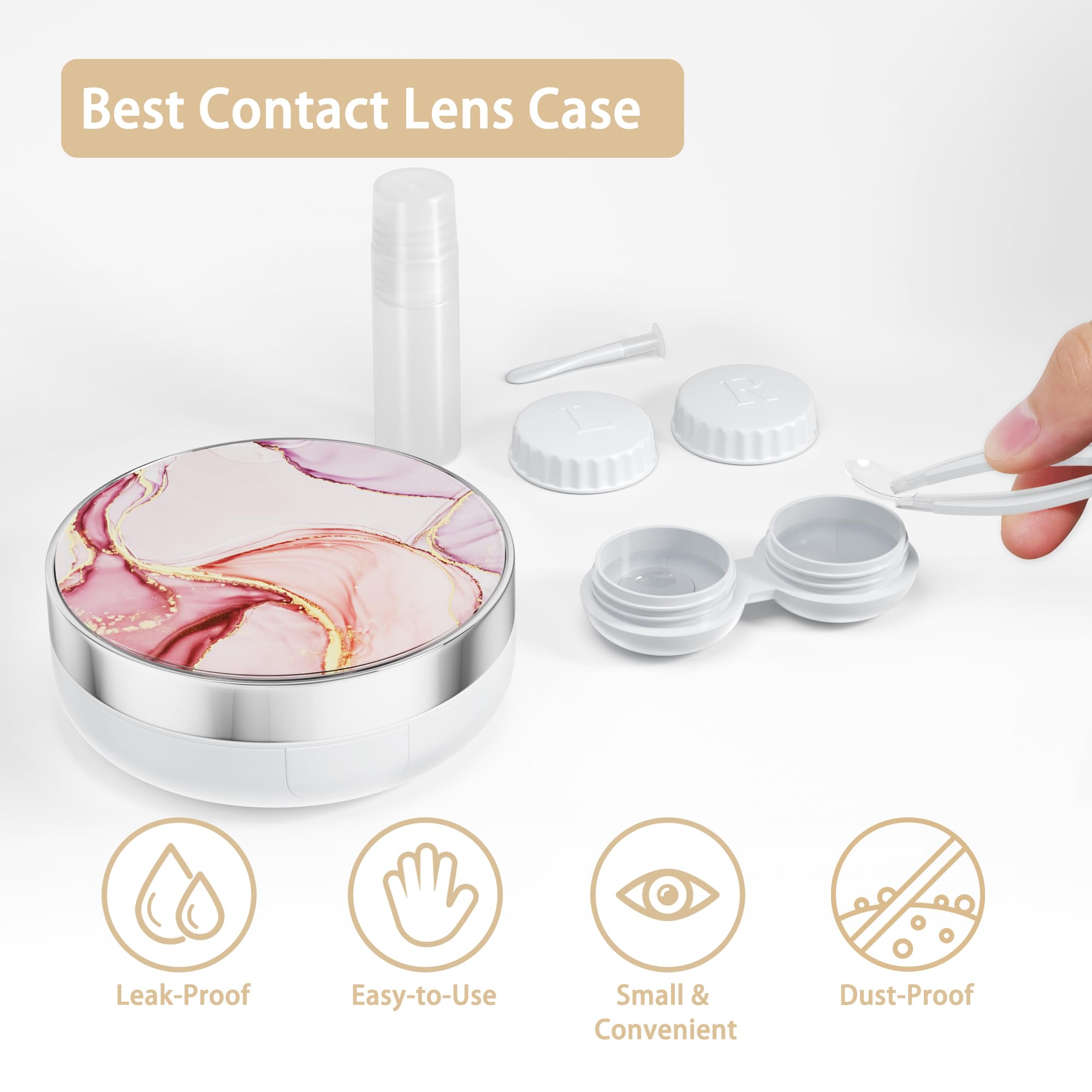 Travel Contact Lens Case with Solution - Cute & Portable Contact Lens Holder for Daily Use, Outdoor Activities & Trips | Perfect for Travelers & On-the-Go Lifestyle