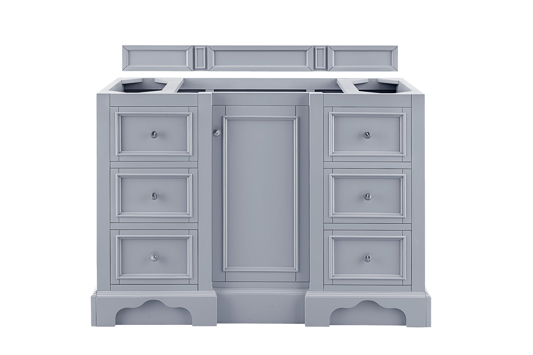 De Soto 48 Inch Single Bathroom Vanity in Silver Gray - Modern Sink Cabinet for Small Space & Powder Room Makeover