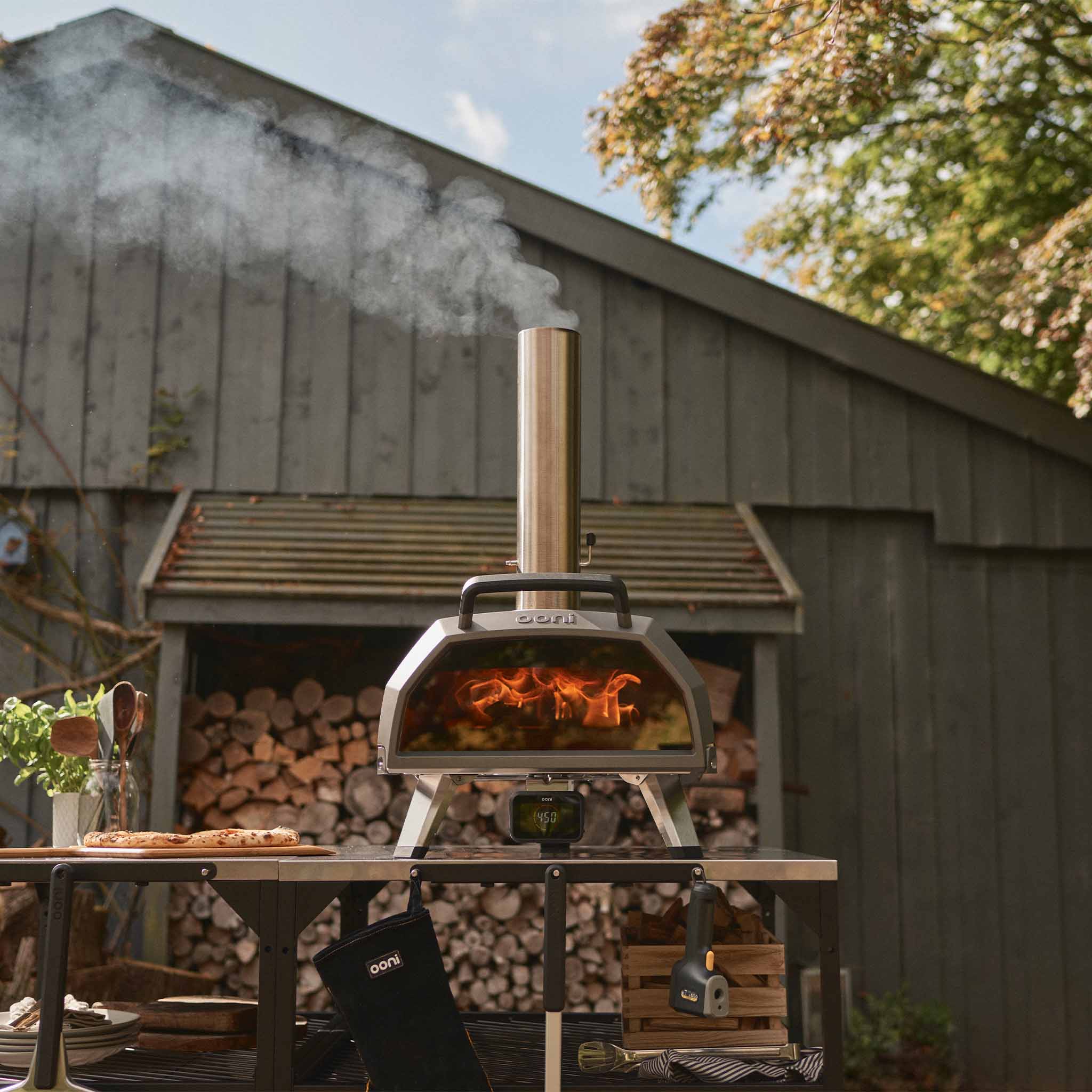 Ooni Karu 2 Pro Gas Burner Bundle for Natural Gas - Portable Outdoor Pizza Oven Accessory for Backyard, Camping & Tailgating
