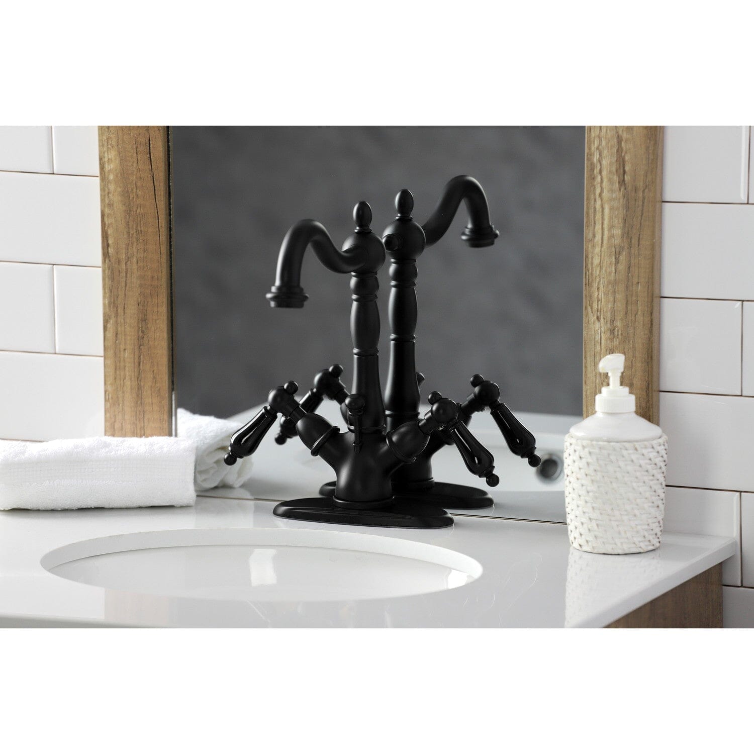 Duchess Double Handle 1 or 3 Hole Deck Mount 4 Inch Centerset Bathroom Faucet with Brass Pop Up Drain - Elegant Brass Finish for Bathroom Sink - Perfect for Modern Home Renovation and Bathroom Upgrades