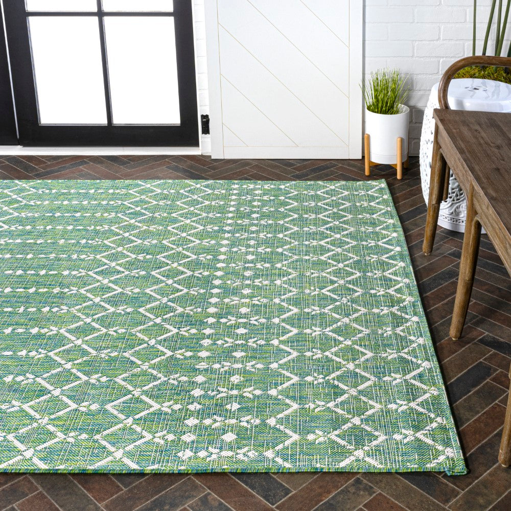 Ourika Moroccan Geometric Textured Weave Rug - Indoor/Outdoor Area Rug for Living Room, Bedroom, Patio & Deck - Boho Chic Home Decor