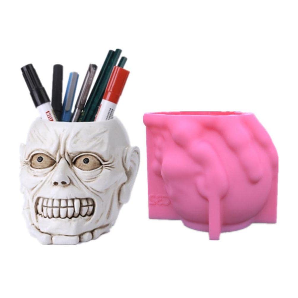 3D Skull Flowerpot Silicone Mold for DIY Epoxy Resin, Handmade Candles, Aroma Wax Soap - Perfect for Home Decor, Halloween & Gothic Crafts