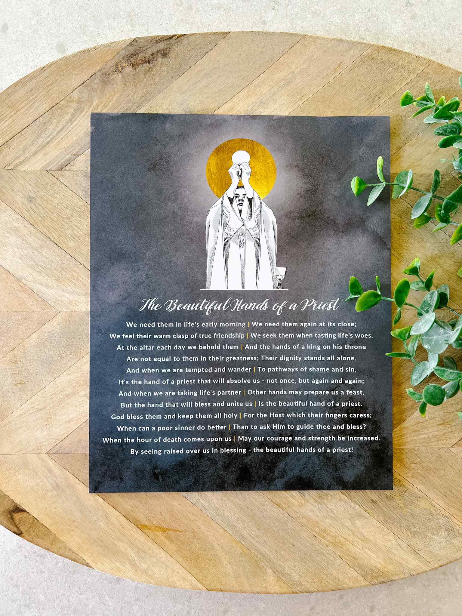Priest's Beautiful Hands Art Print - Religious Wall Decor for Church, Home & Office - Perfect for Sacred Spaces & Spiritual Inspiration