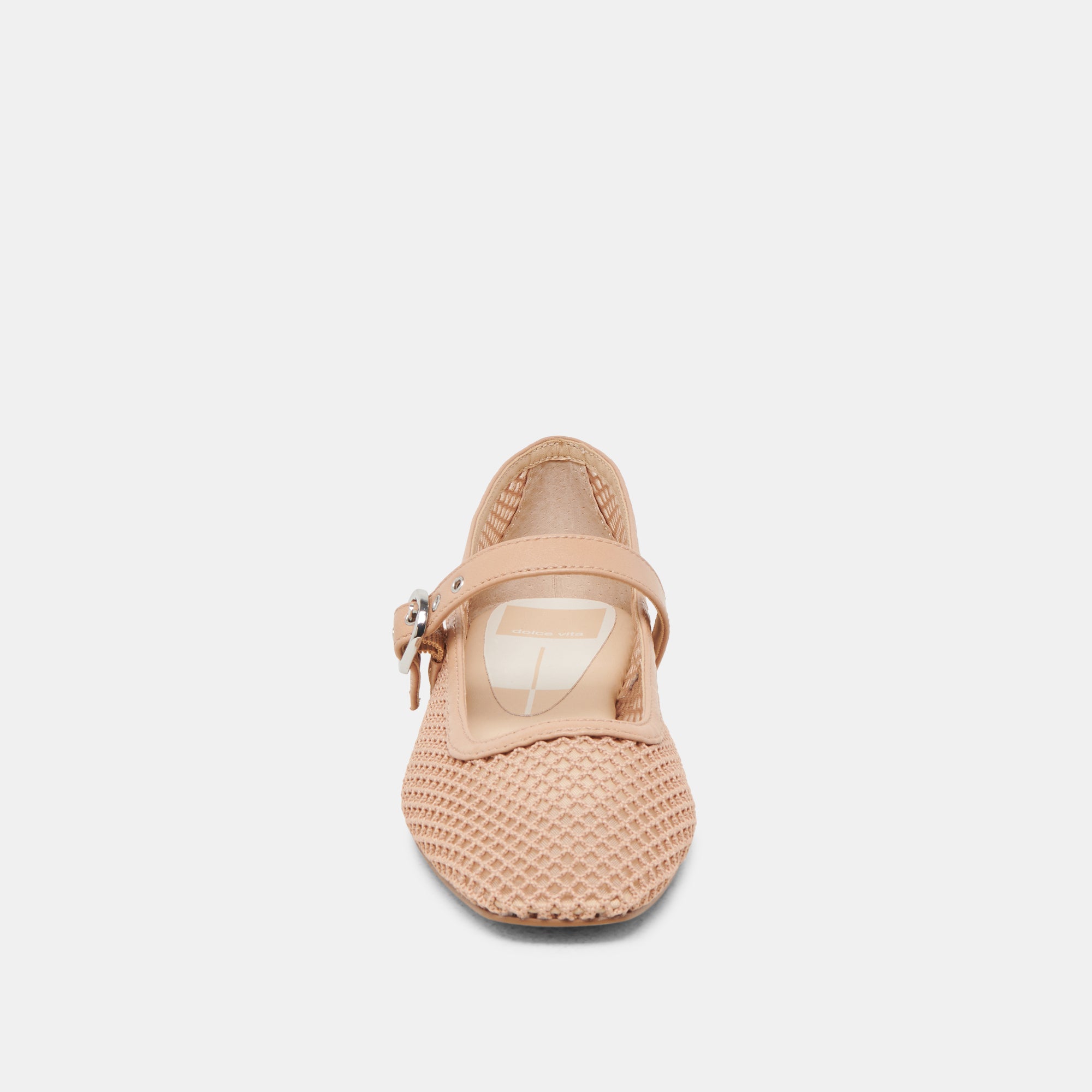 RODNI Women's Light Tan Woven Mesh Ballet Flats - Comfortable Slip-On Shoes for Casual Wear, Office & Summer Outfits