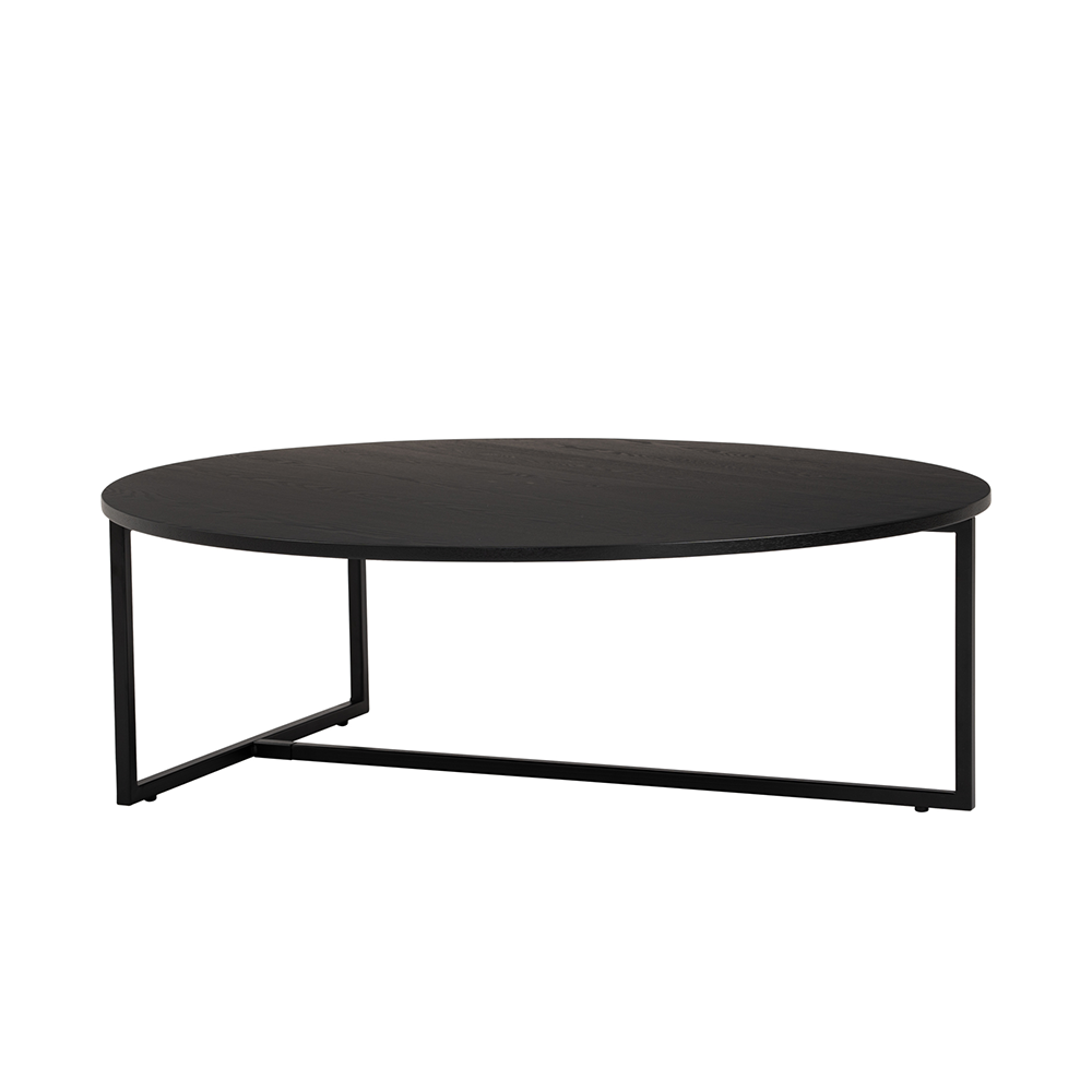 Black Ashwood Aspen Round Coffee Table Set - Modern Living Room Furniture for Home Decor & Small Space Essentials