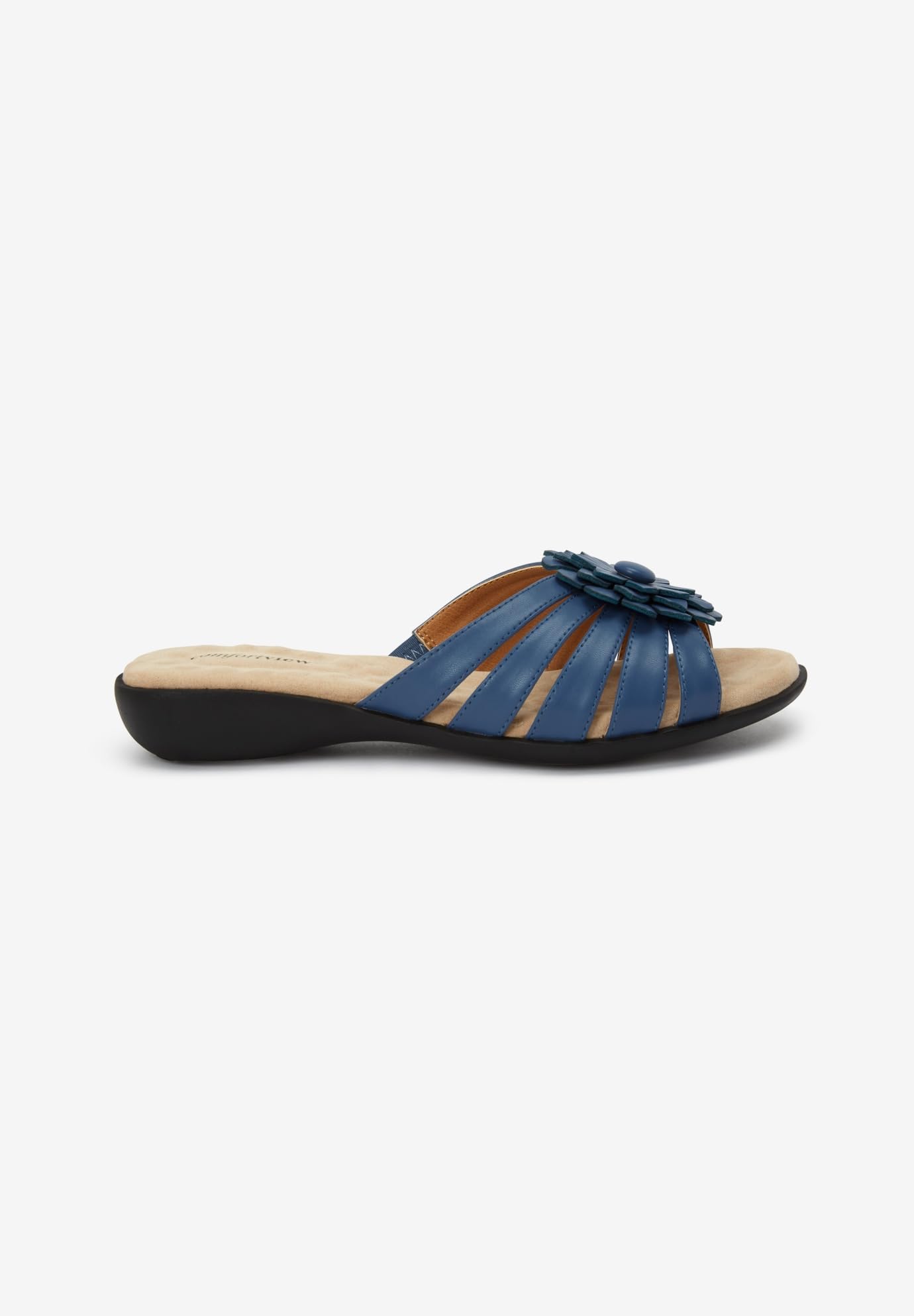 Comfortview Women's Wide Width The Abigail Sandal - Comfortable Casual Sandals for Wide Feet | Perfect for Walking, Travel & Summer Outfits