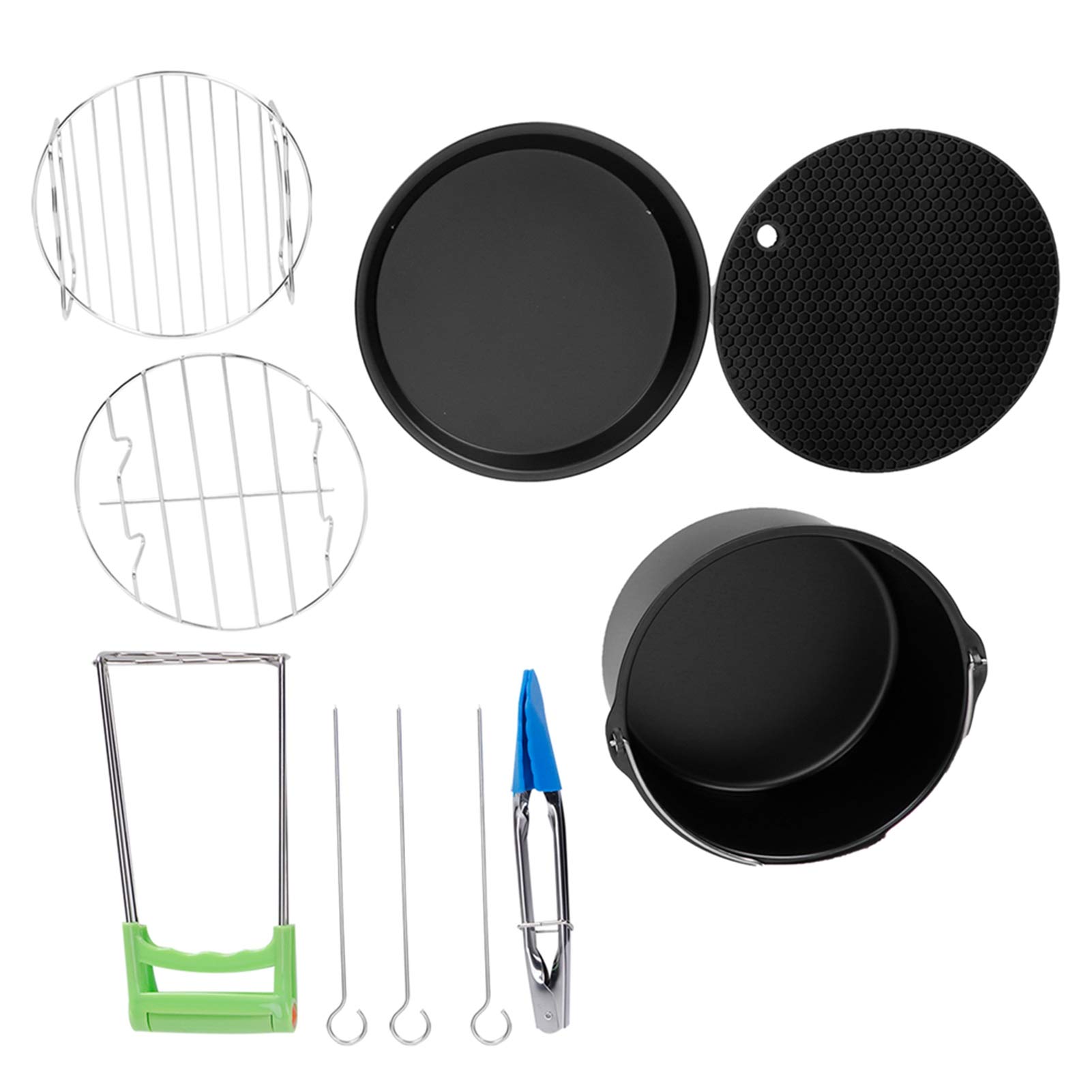 7-Inch Fryer Pizza Pan & Grill Pan Accessory Kit - Easy to Clean Kitchen Essentials for Electric Fryers, Perfect for Homemade Pizzas and Grilled Delights