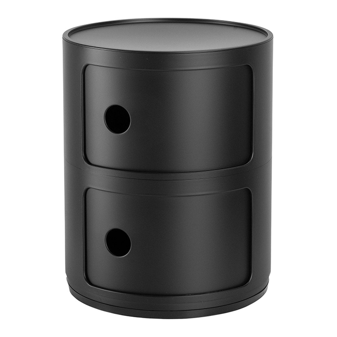 Componibili Round 2-Door Storage Tower - Modern Modular Cabinet for Bedroom, Living Room & Office Organization