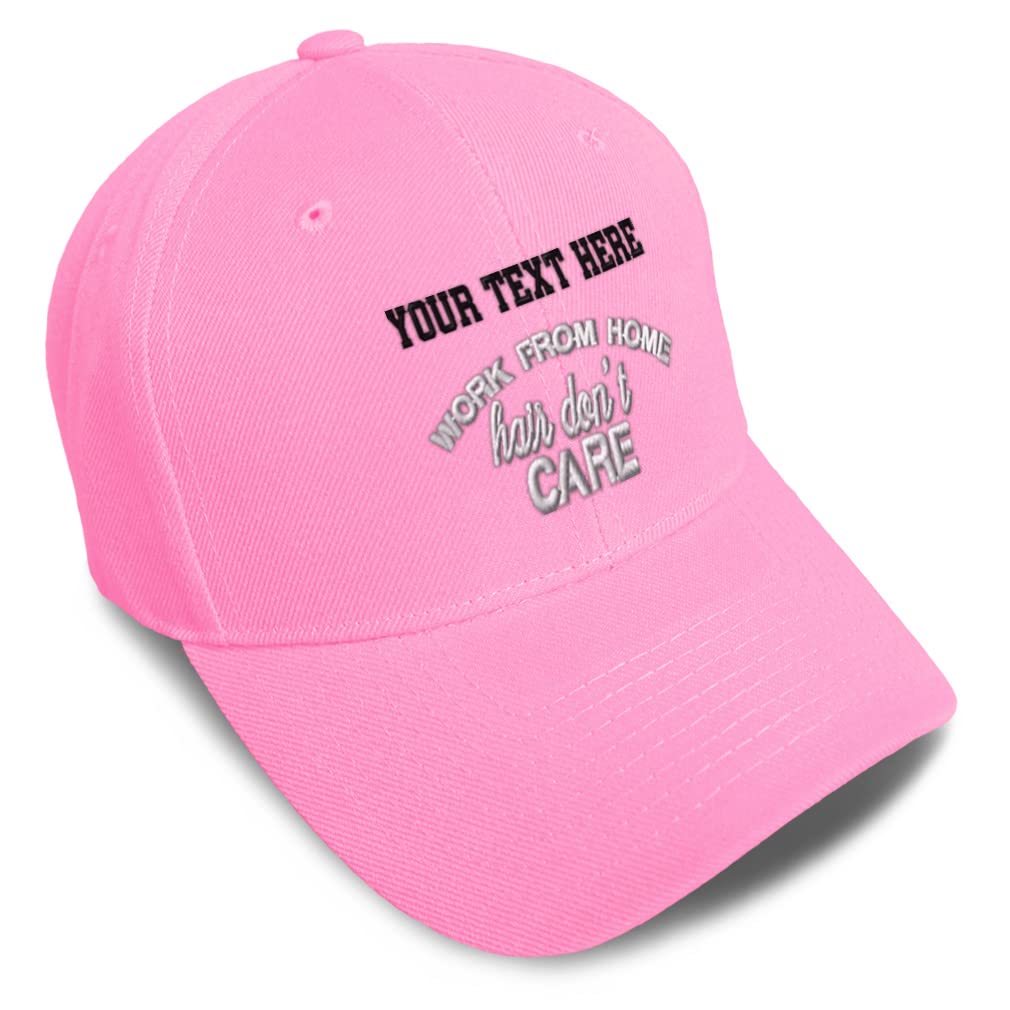 Custom Baseball Cap for Men & Women - Adjustable Dad Hat for Work from Home, Outdoor & Casual Wear - Breathable Unisex Hair Don't Care Cap for Daily Use