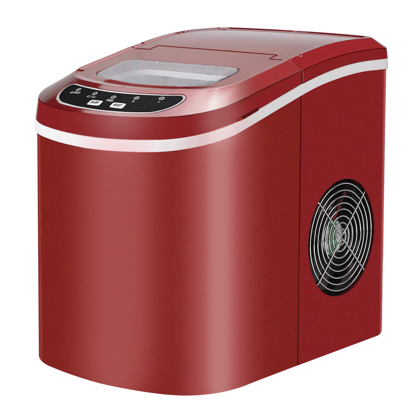 YUIOP Countertop Ice Maker Machine - 26 lbs/24H, 9 Cubes in 8 Mins, Compact Electric Ice Maker with Clear Window, Scoop & Basket - Perfect for Home, Office, Parties & Outdoor Events