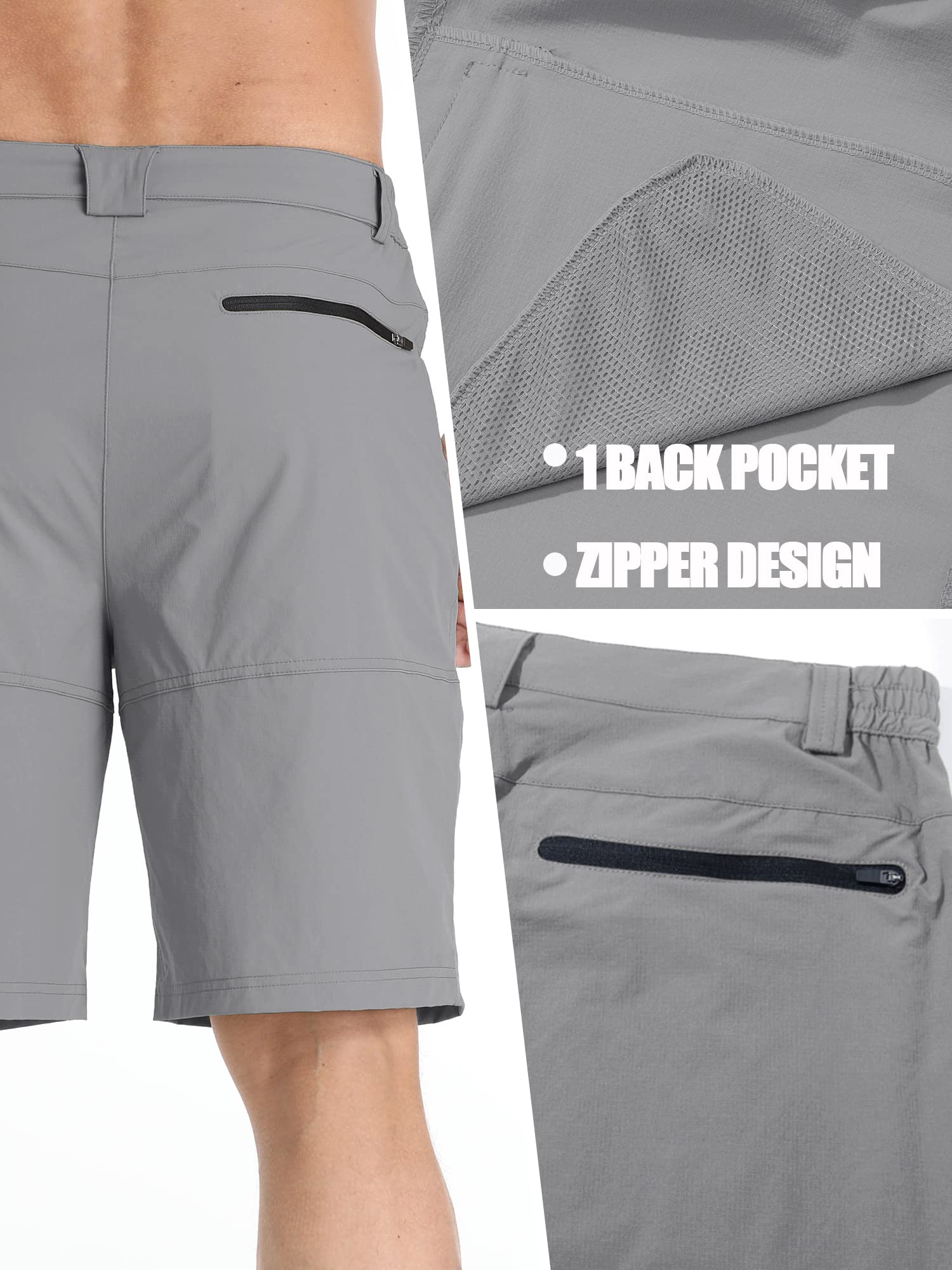 TACVASEN Men's Quick Dry Cargo Shorts - Lightweight Summer Outdoor Hiking & Casual Work Shorts (No Belt Included) - Perfect for Camping, Travel & Everyday Wear