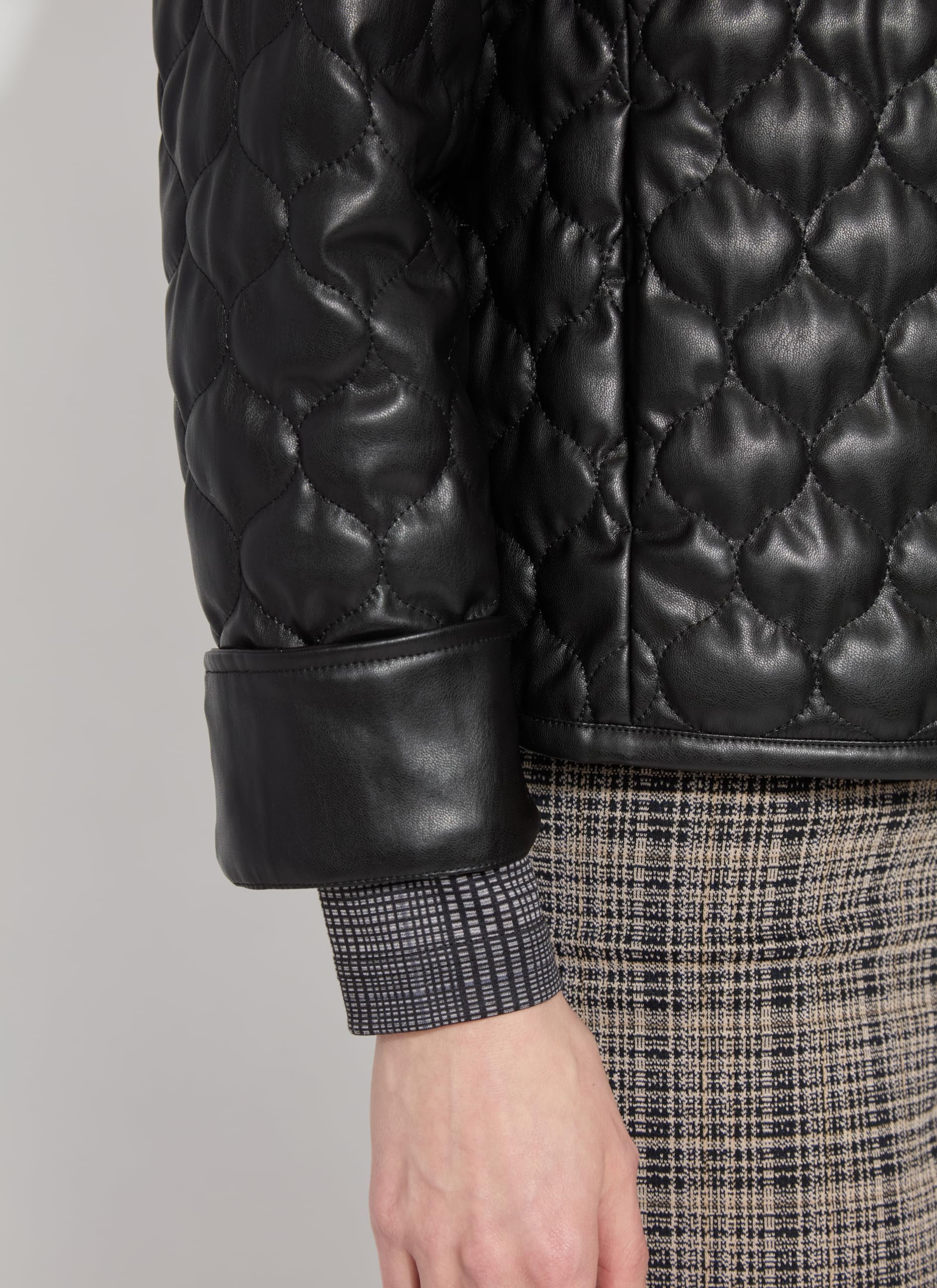 Lyssé Brooklyn Vegan Leather Jacket - Women's Faux Leather Lightweight Quilted Jacket | Stylish Vegan Outerwear for Casual Wear, Date Night & Fall Fashion