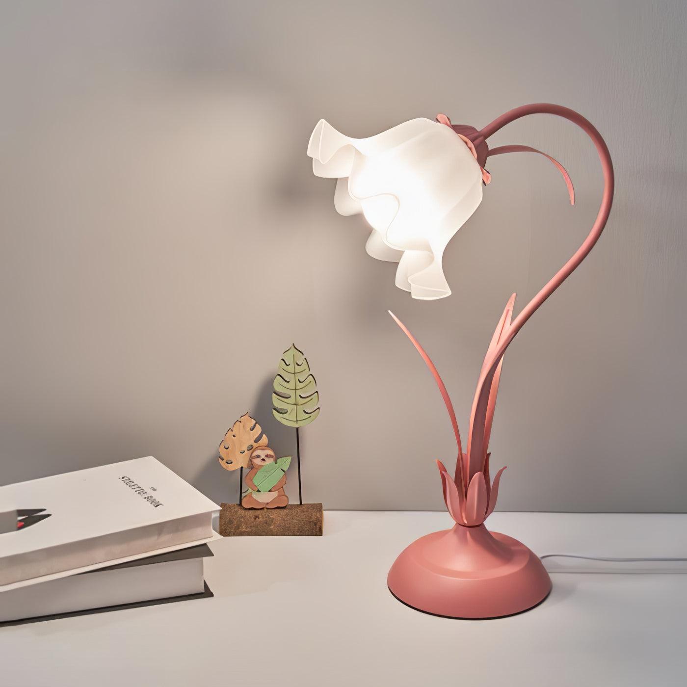 Lily of the Valley Table Lamp - Elegant Floral Bedside Lighting for Bedroom, Living Room & Office Decor - Perfect for Reading, Relaxing & Creating Cozy Ambience