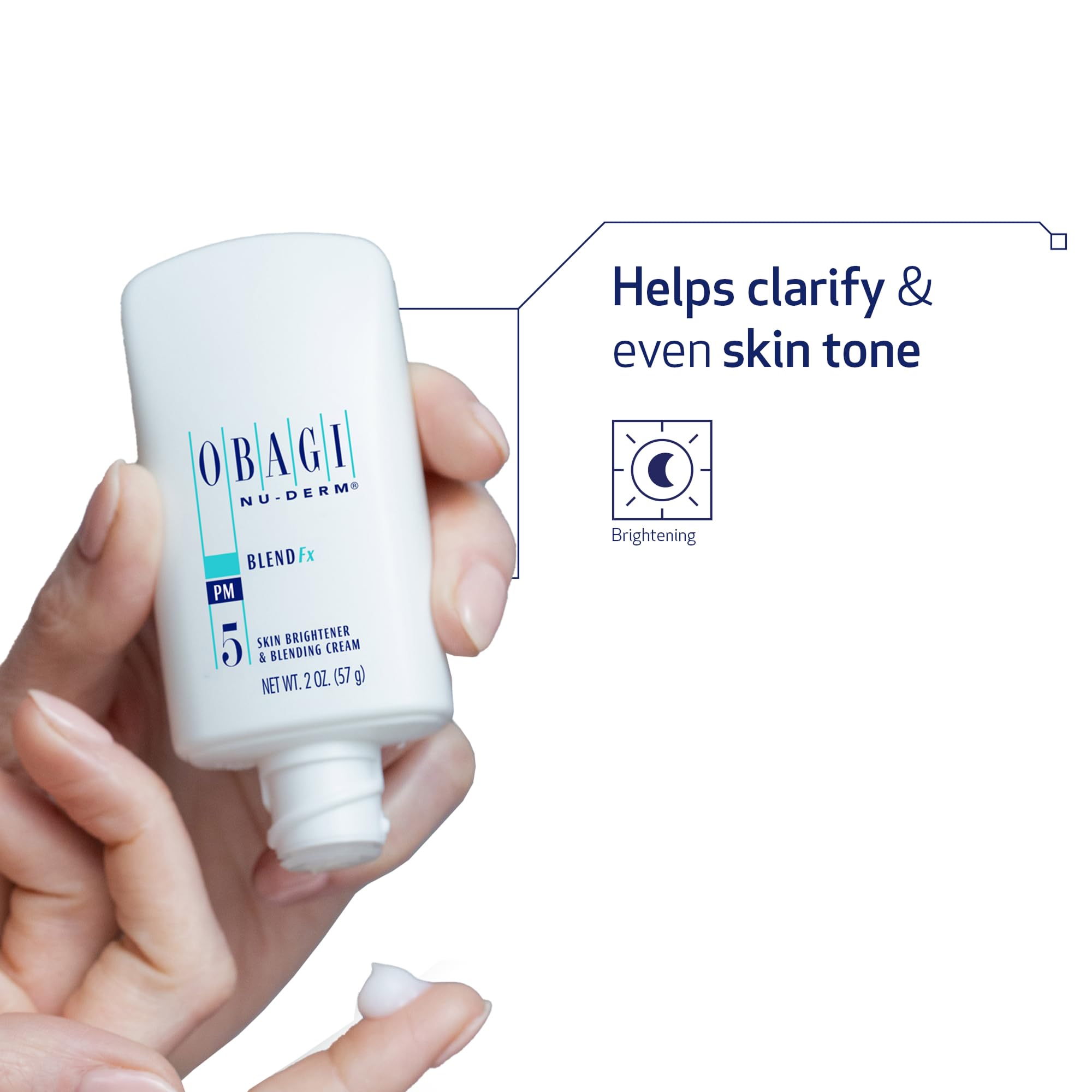 Obagi Nu-Derm Blend FX Skin Brightening & Clarifying Cream with Arbutin, Vitamin C & E – Dark Spot Corrector for Face, Hyperpigmentation Treatment – Brightens & Softens Skin for Daily Skincare Routine