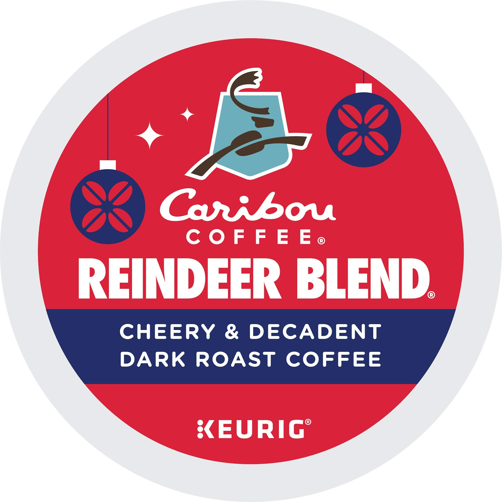 Caribou Coffee Reindeer Blend K-Cups - 44 Count (2 Boxes of 22) - Compatible with Keurig Brewers - Holiday Blend Coffee Pods - Perfect for Christmas Mornings & Winter Gatherings