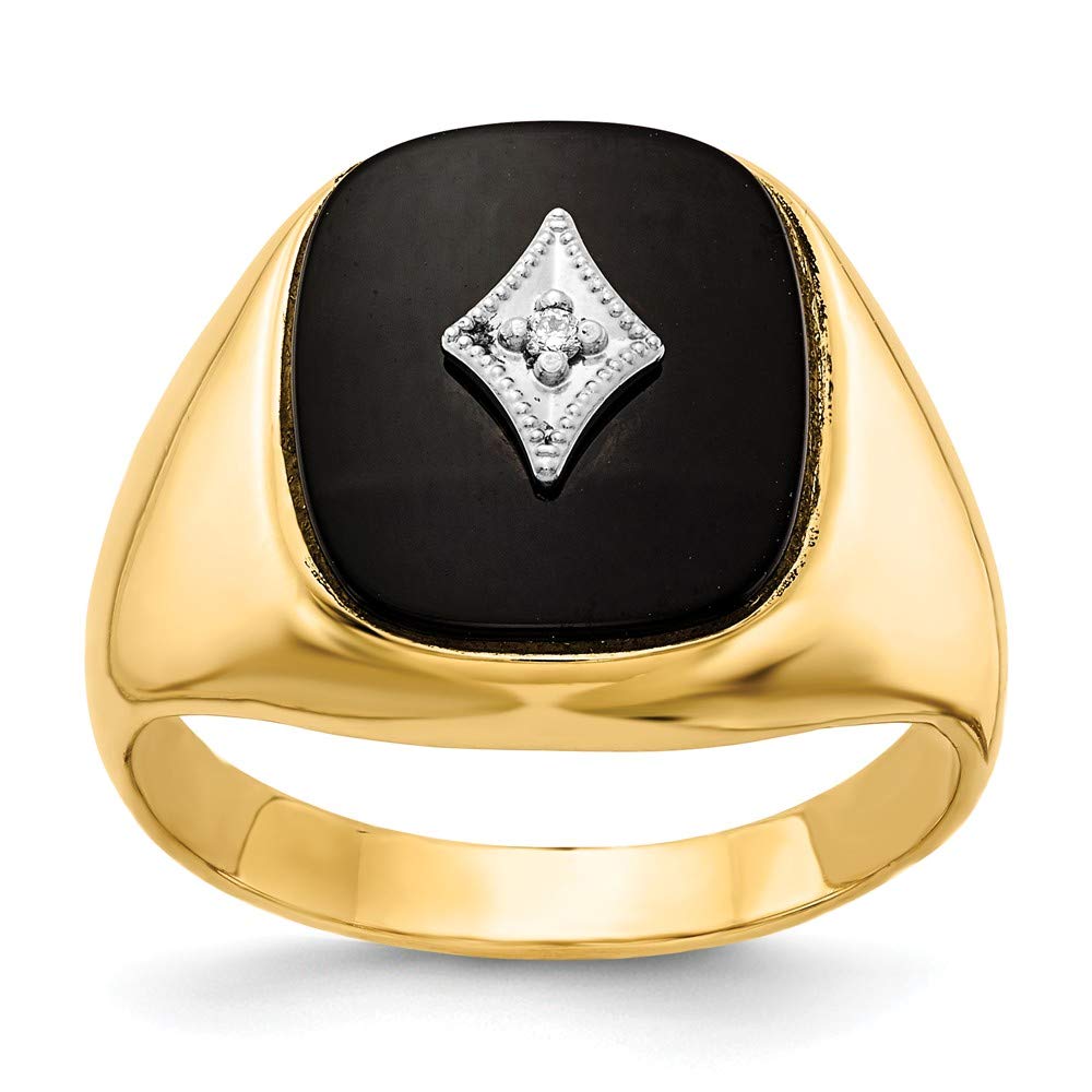 14K Yellow Gold AA Diamond Men's Ring for Wedding, Engagement & Special Occasions - Luxury Jewelry for Men by Jewels By Lux