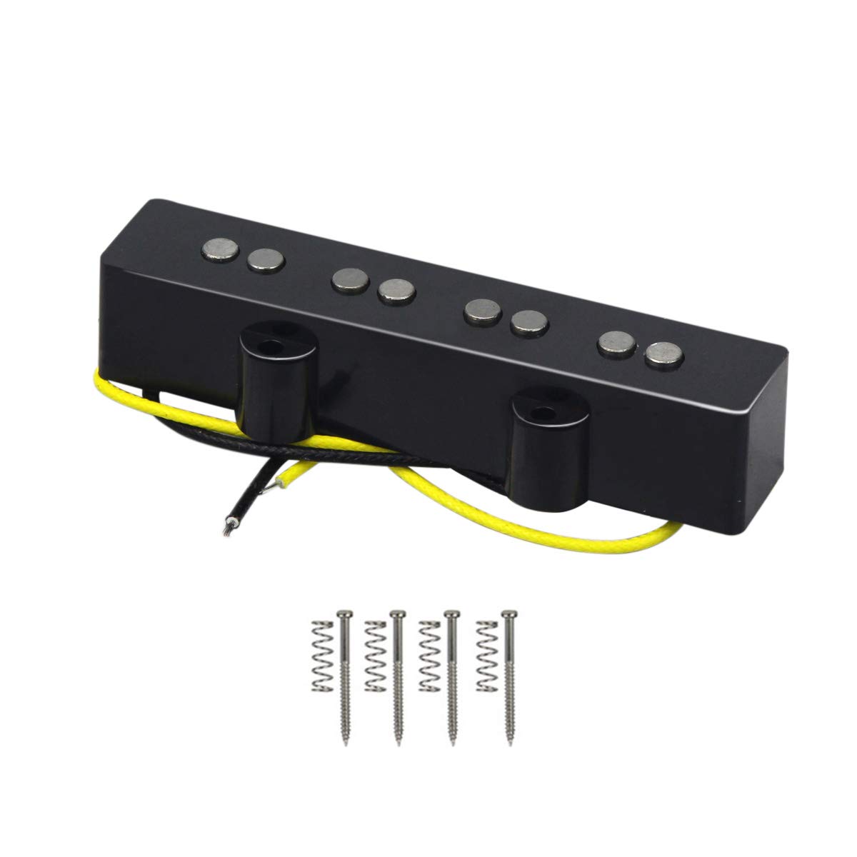 FLEOR Alnico 5 J Bass Pickups - Bridge Position for 4-String Jazz Bass Guitar Replacement - Perfect for Studio Recording & Live Performances
