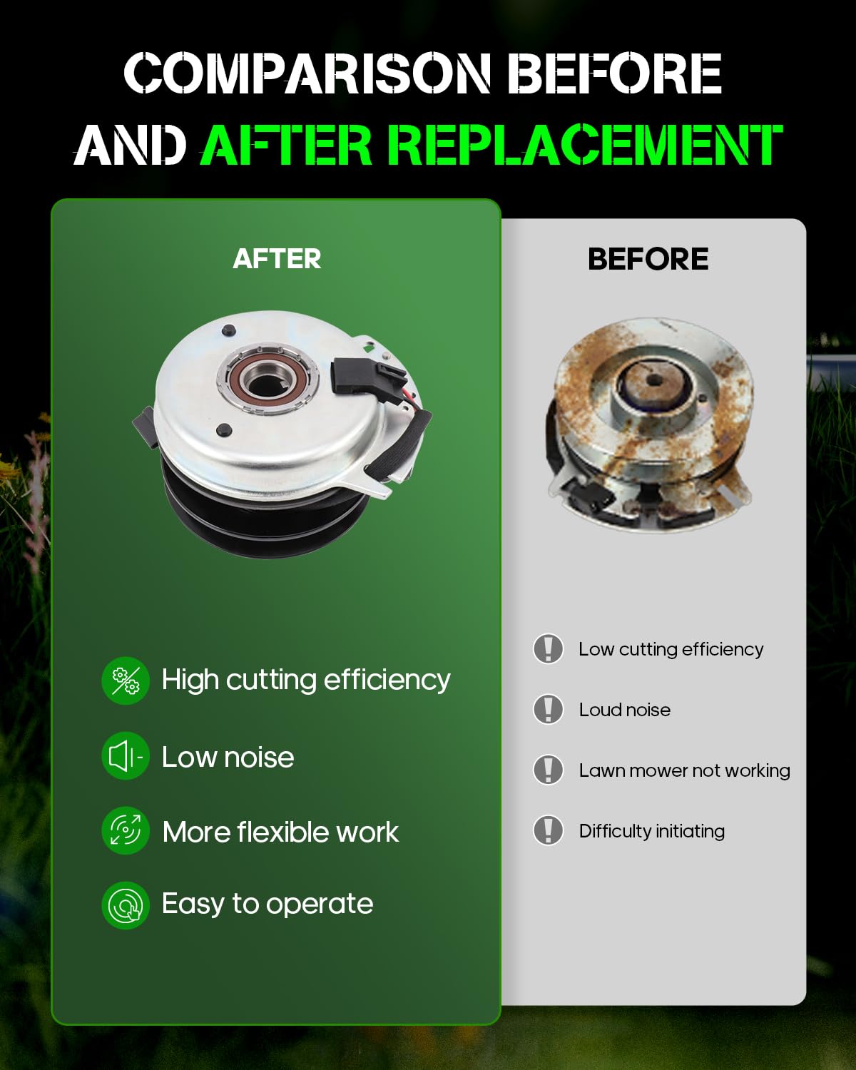 ECCPP Electric PTO Clutch Kit 71704127 - Compatible with Cub Cadet & MTD Lawn Mowers - Durable Replacement Part for Smooth Lawn Mowing & Maintenance