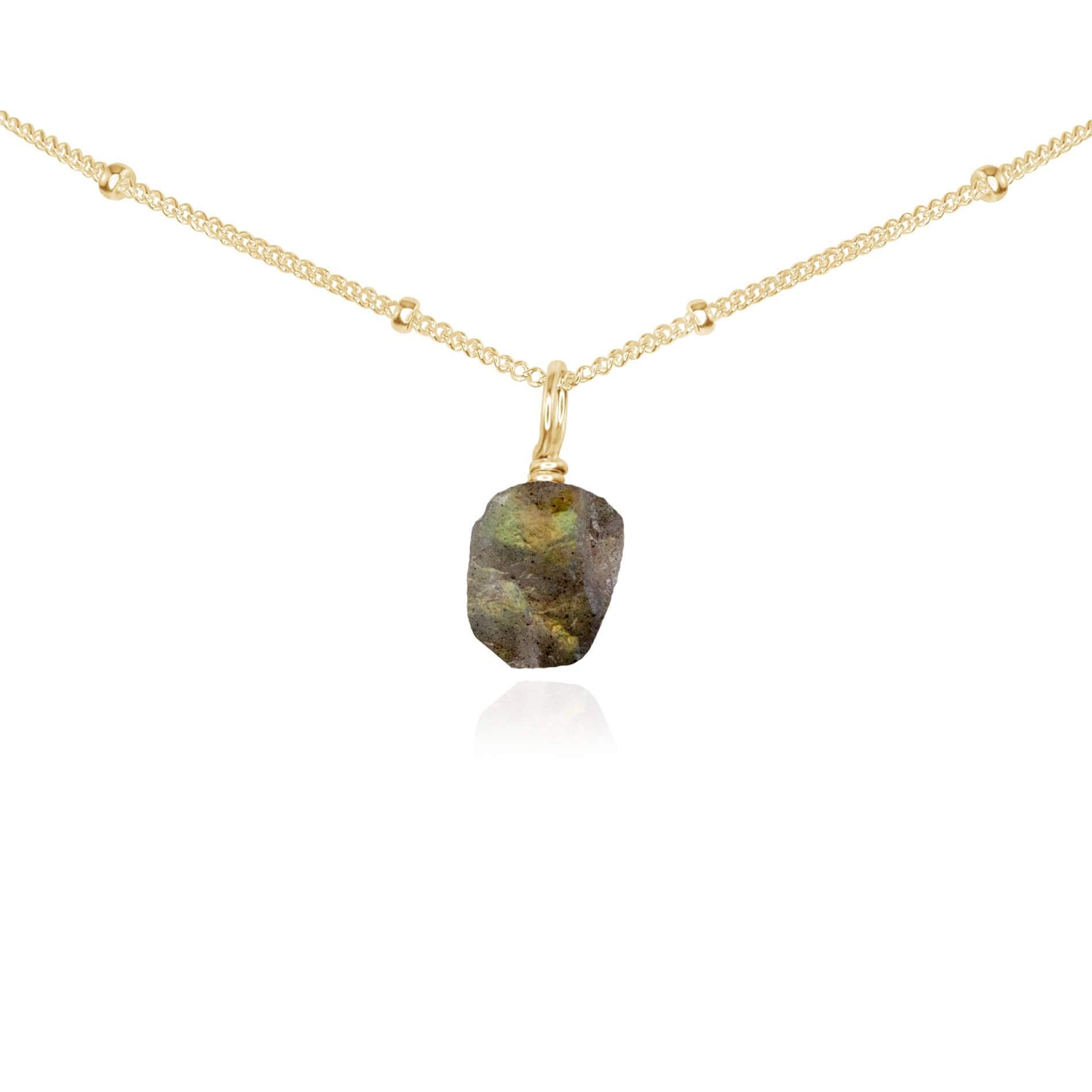 Natural Labradorite Gemstone Pendant Necklace - Healing Crystal Choker for Women | Perfect for Yoga, Meditation & Spiritual Jewelry Collection