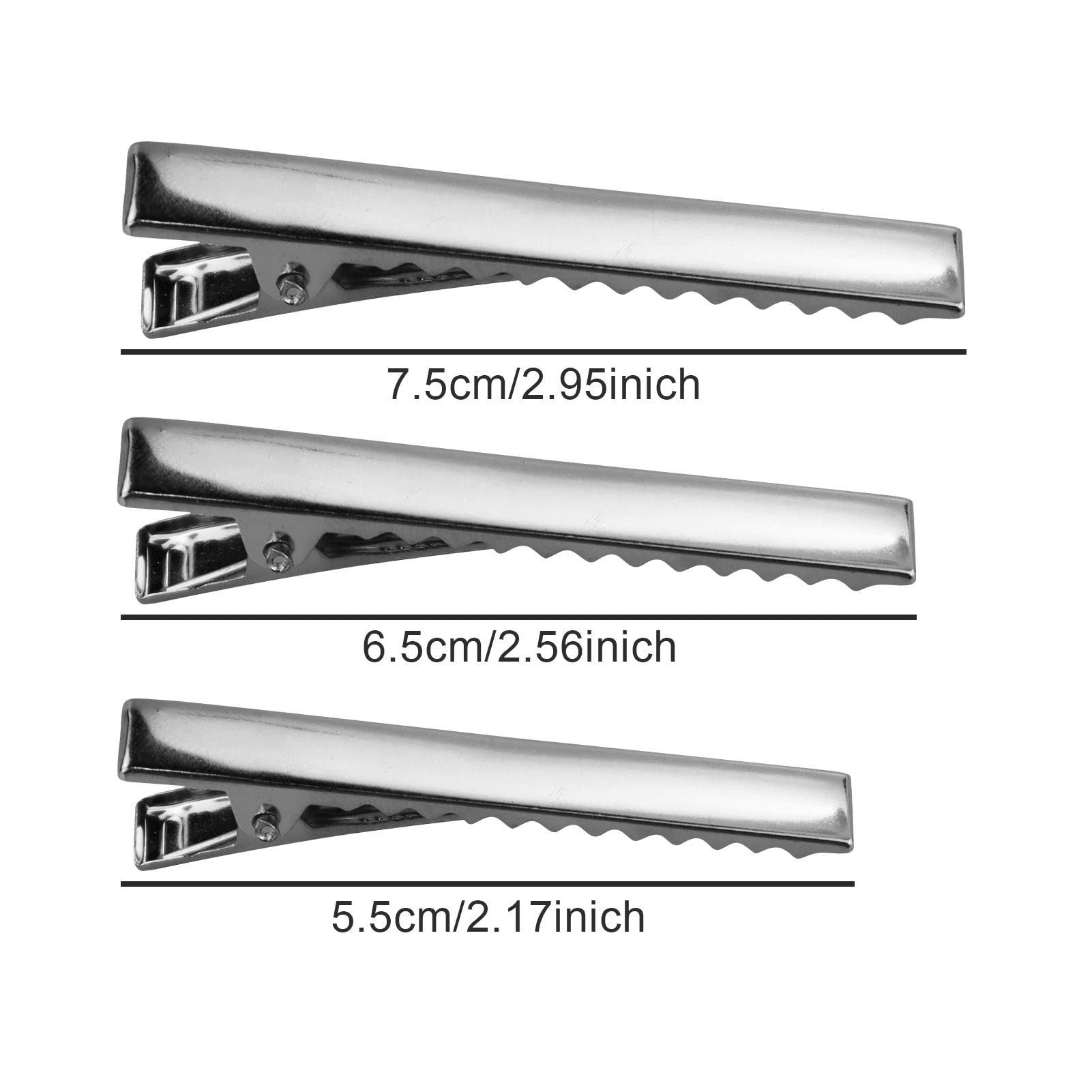 36 PCS Silver Metal Alligator Hair Clips - 3 Sizes (2.2