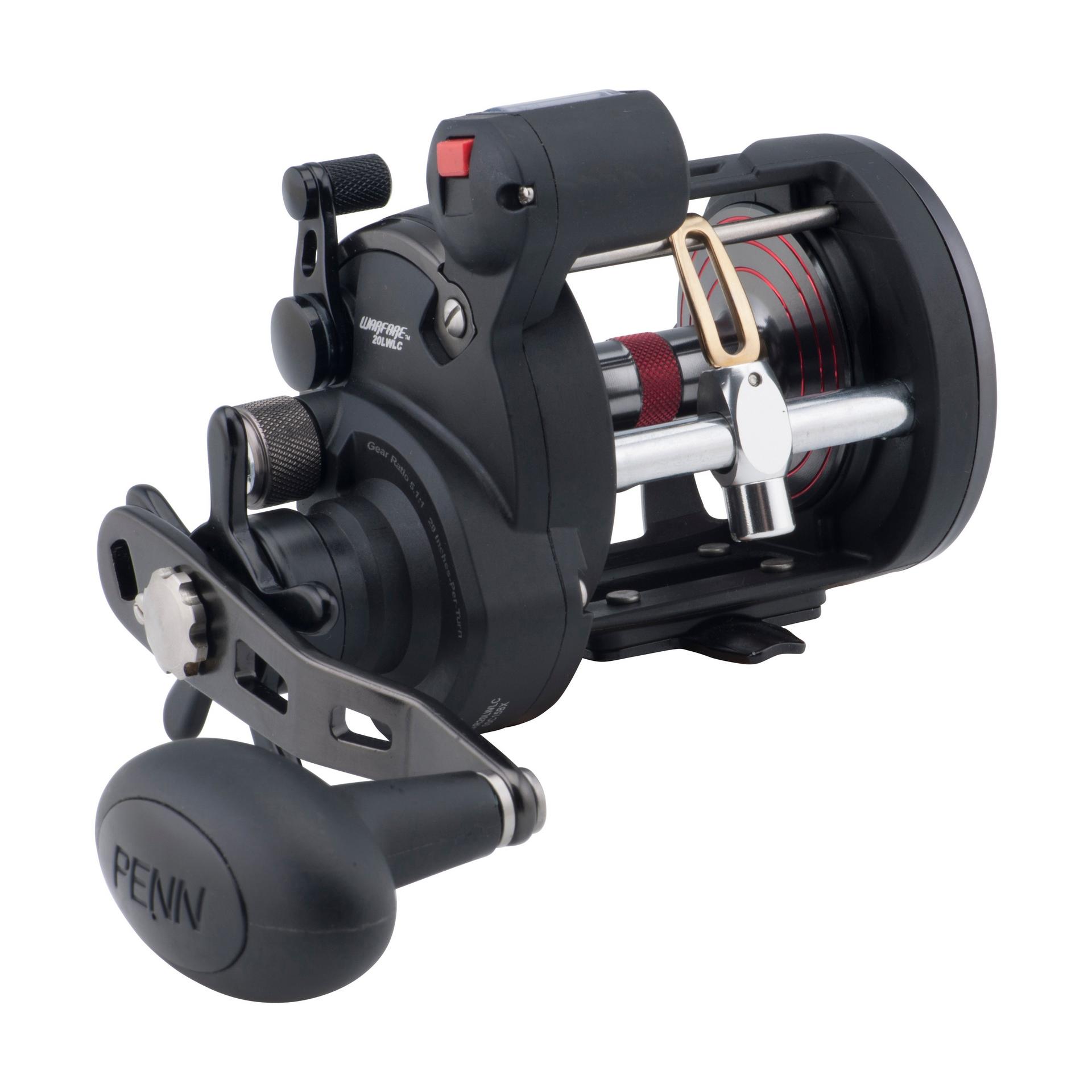 Warfare™ Star Drag Level Wind Conventional Fishing Reel with Line Counter - Saltwater & Freshwater Fishing Gear for Trolling, Casting, and Bottom Fishing