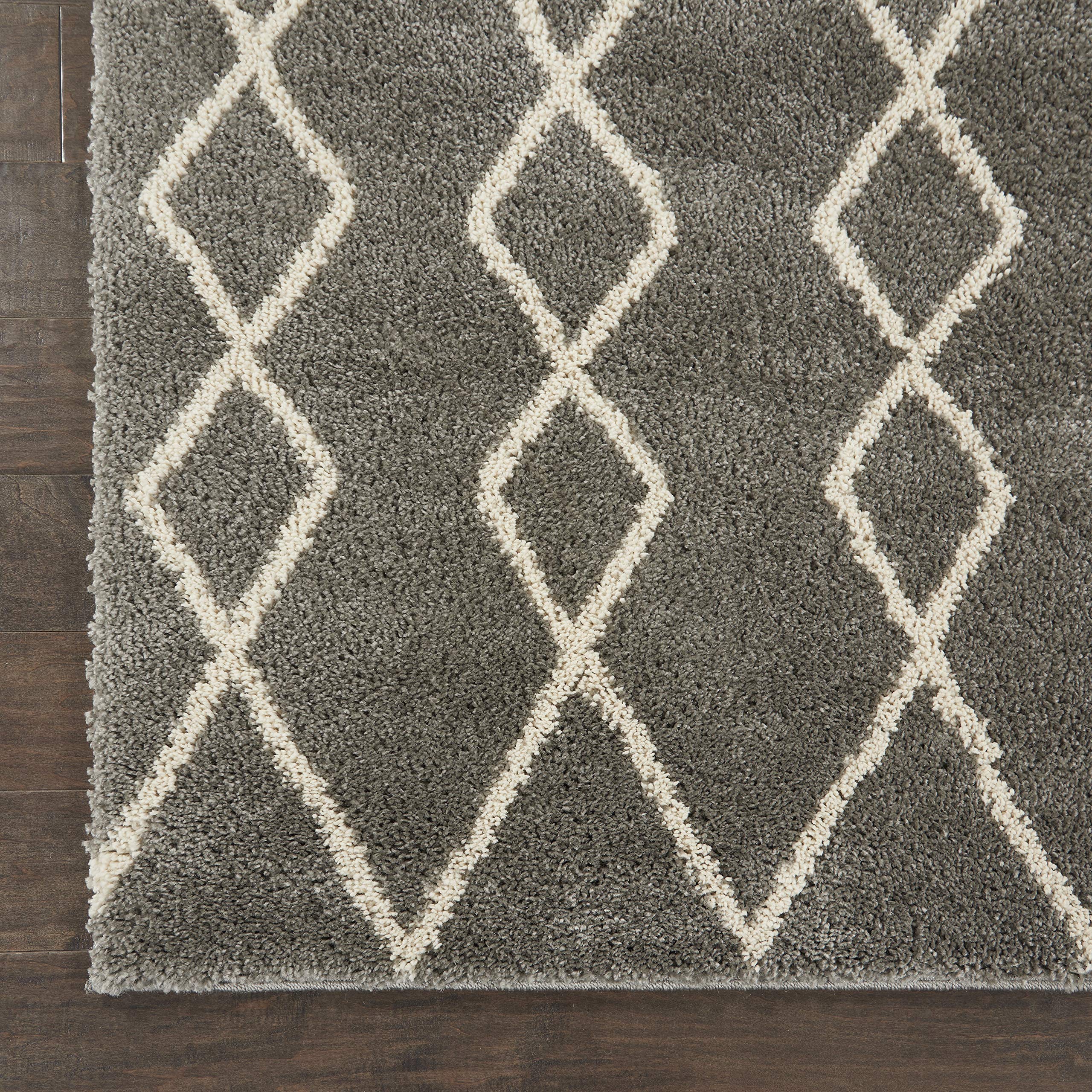 Nourison Geometric Shag Moroccan Silver 7'10