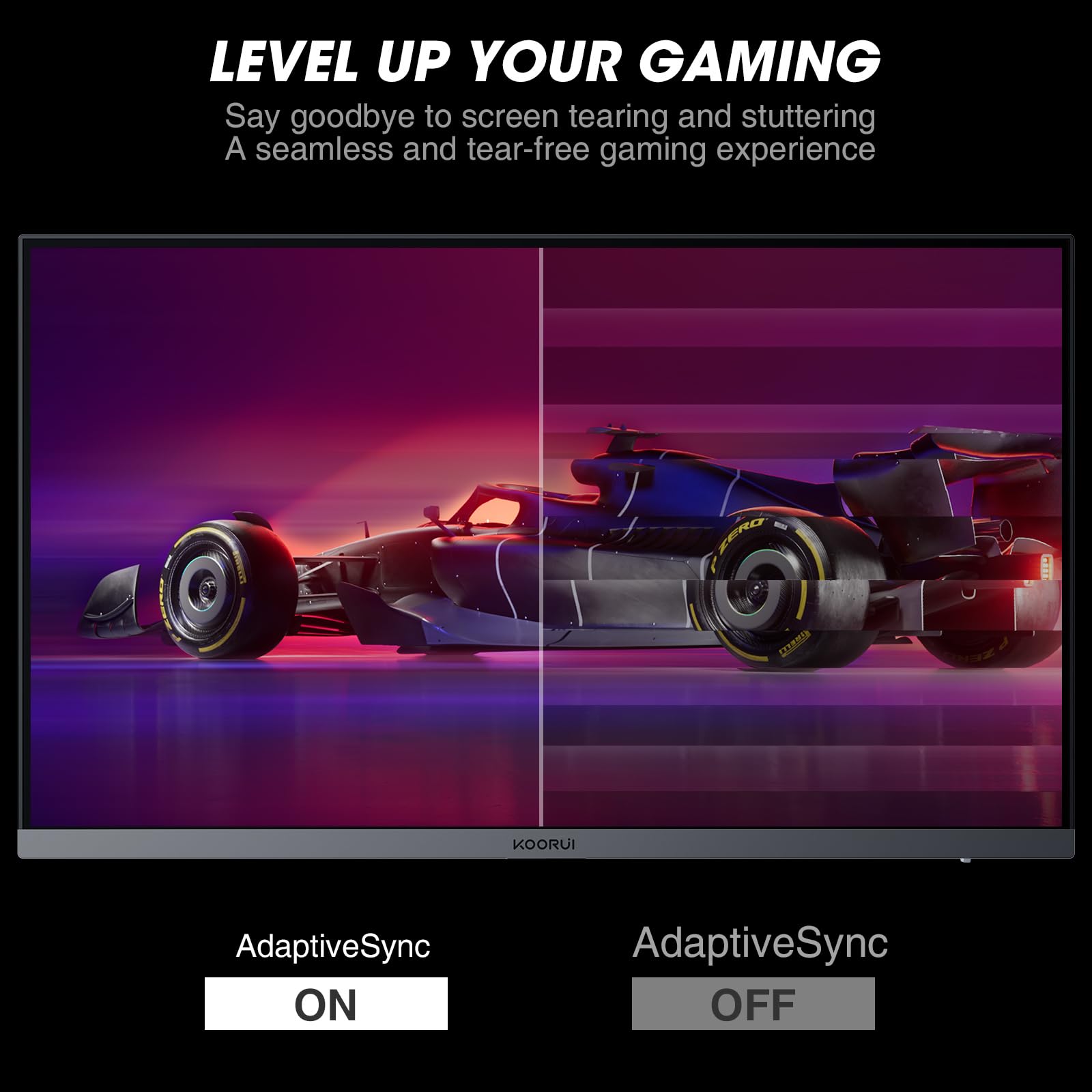 KOORUI 27 Inch Gaming Monitor 165Hz IPS FHD 1920x1080 1ms Response Time with Adaptive Sync, VESA Mountable, Tilt Adjustable, 2x HDMI 2.0 & DisplayPort 1.4 - Perfect for Esports, PC Gaming and Home Office Work (Black)