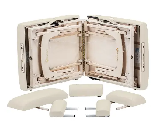 Earthlite Calistoga Portable Salon Massage Table - Lightweight & Adjustable Vanilla Creme Beauty Bed for Professional Spa, Home Use & Mobile Therapists