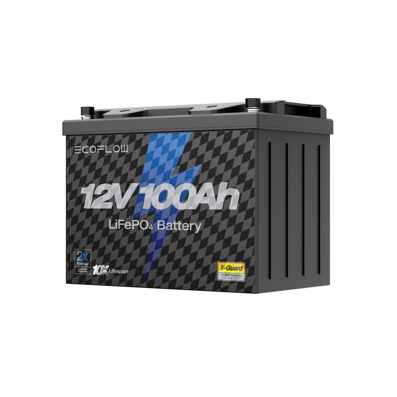 EcoFlow 12V 100Ah LiFePO4 Deep Cycle Lithium Battery for RV, Solar, Marine & Off-Grid Power - Long Lasting Rechargeable Battery for Camping, Boating & Emergency Backup