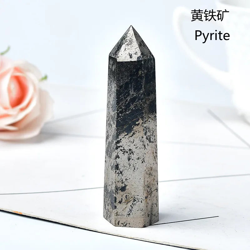 Natural Green Moss Agate Crystal Point - 60-70mm Transparent Quartz Stone for Home Decor, Feng Shui, Jewelry Making & Healing Meditation (1PC)