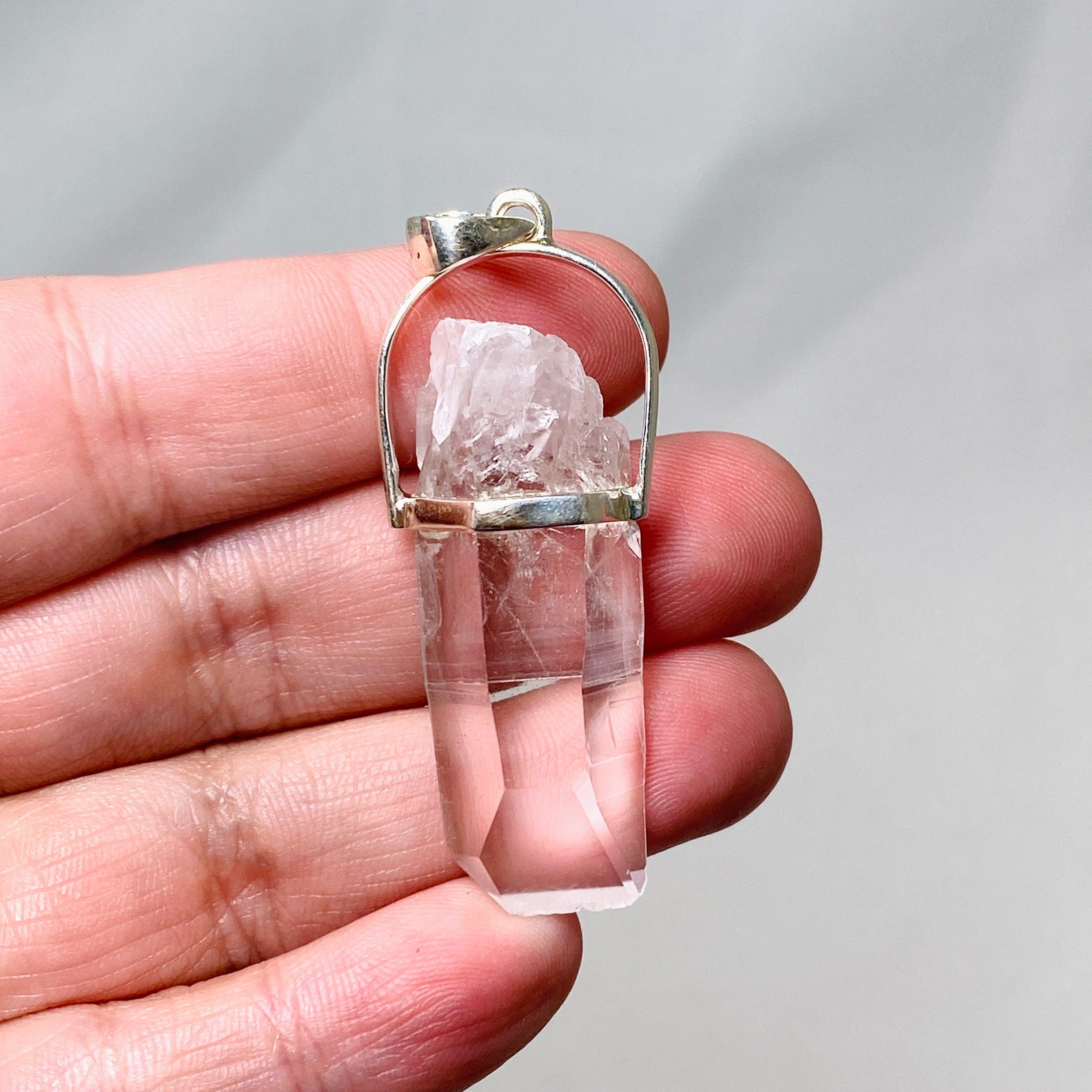 Natural Lemurian Quartz Crystal Pendant Necklace - Raw Stone Jewelry for Healing & Meditation | Perfect for Spiritual Gifts & Energy Work