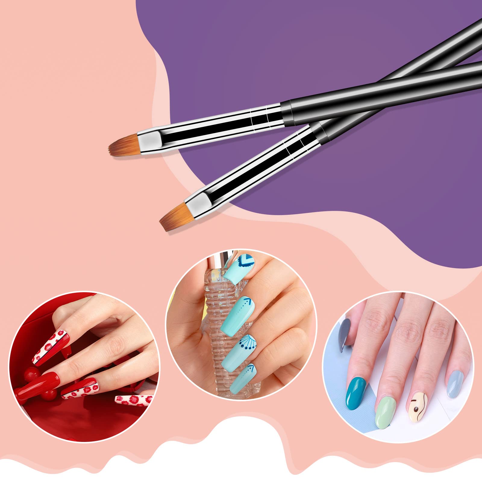 Artdone 6PCS Double-ended Nail Art Dotting Tools Kit - Professional Nail Design Brushes for Gel Polish, Liner & Detail Painting - Perfect for DIY Manicure, Nail Art Salon & Home Use