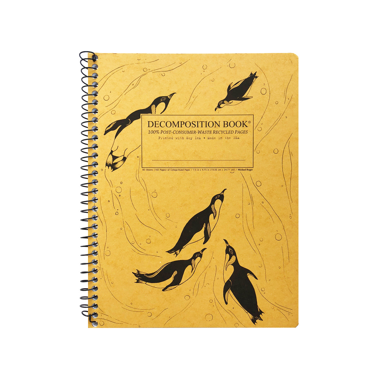 Premium King Penguins Large Spiral Notebook - 8.5