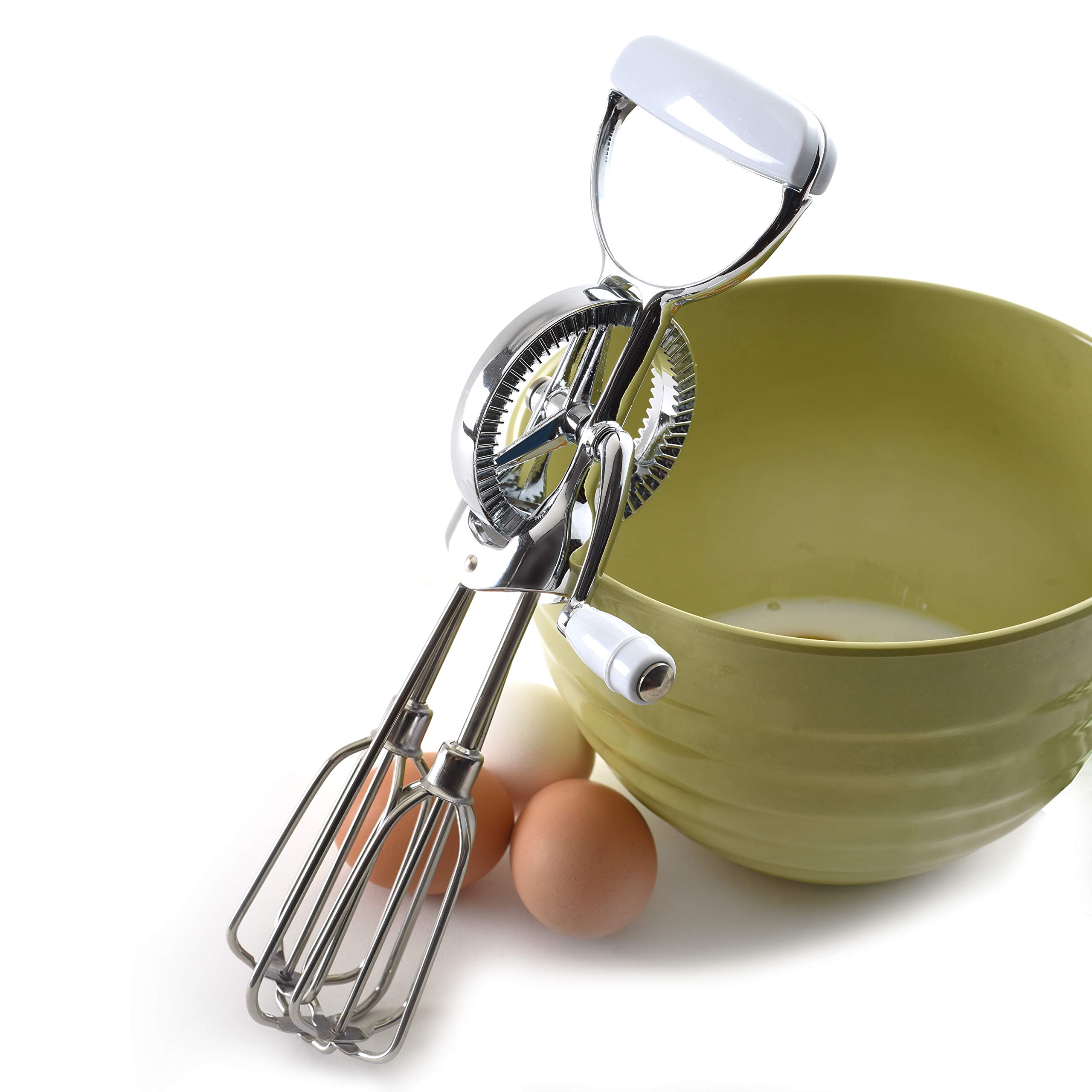 Norpro Classic Hand Crank Egg Beater - 12 Inch 18/10 Stainless Steel Whisk for Baking, Cooking & Mixing - Perfect for Eggs, Pancakes, Sauces & Desserts