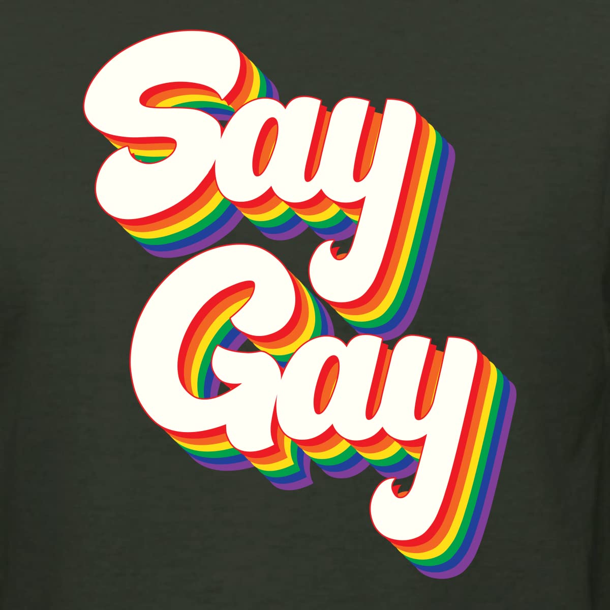 Retro Vintage Rainbow LGBT Pride Men's Premium Tri-Blend T-Shirt - Say Gay - Comfortable & Stylish for Pride Parades, LGBTQ+ Events & Casual Wear