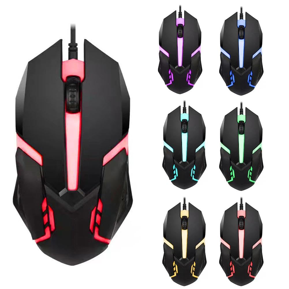 RGB Wired Gaming Mouse 1000DPI - 7 Color LED for PC & Laptop Gaming