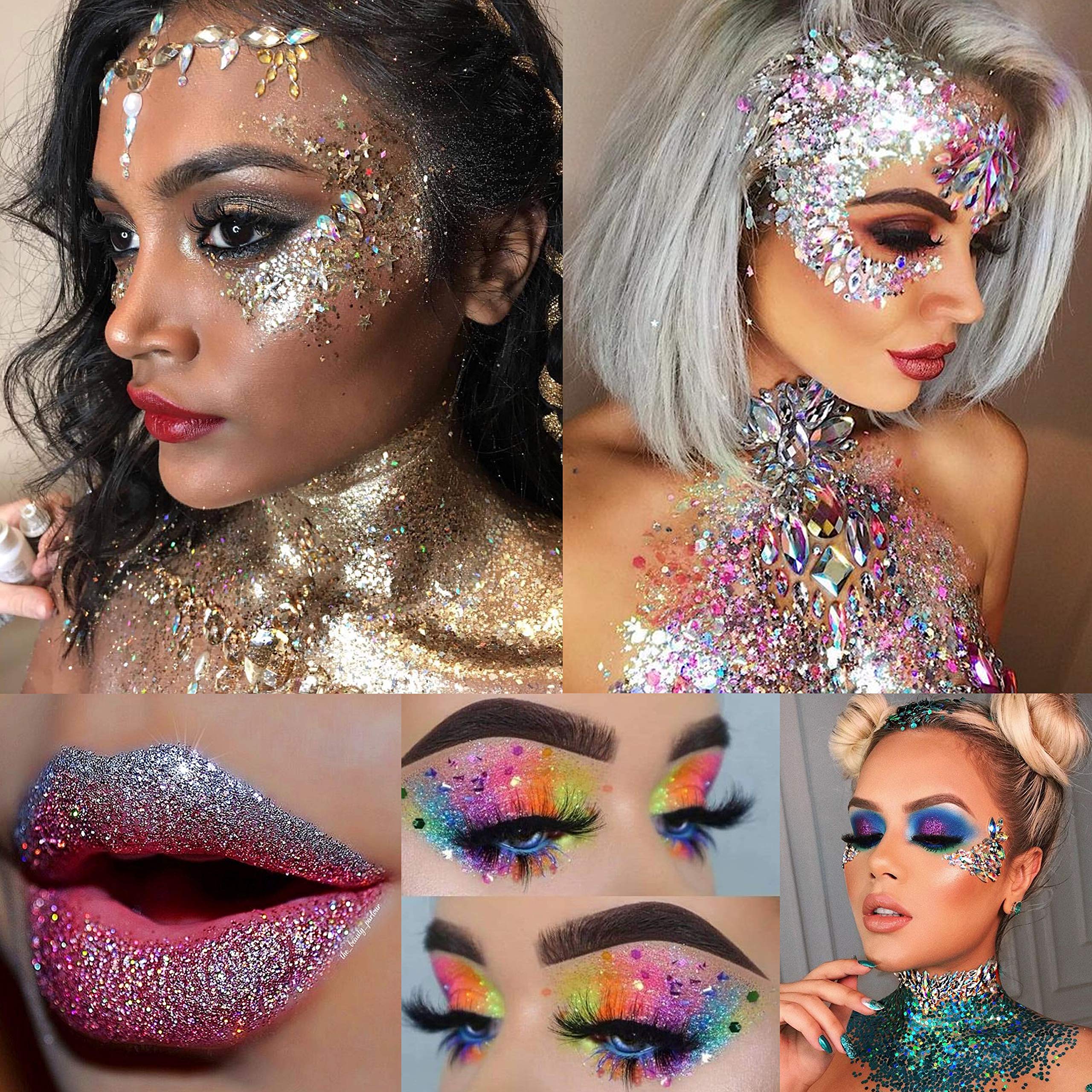 8-Piece Glitter Makeup Set | Shimmer Body Glitter for Halloween & Festivals | UK Company | Perfect for Costume Parties, Raves & Cosplay