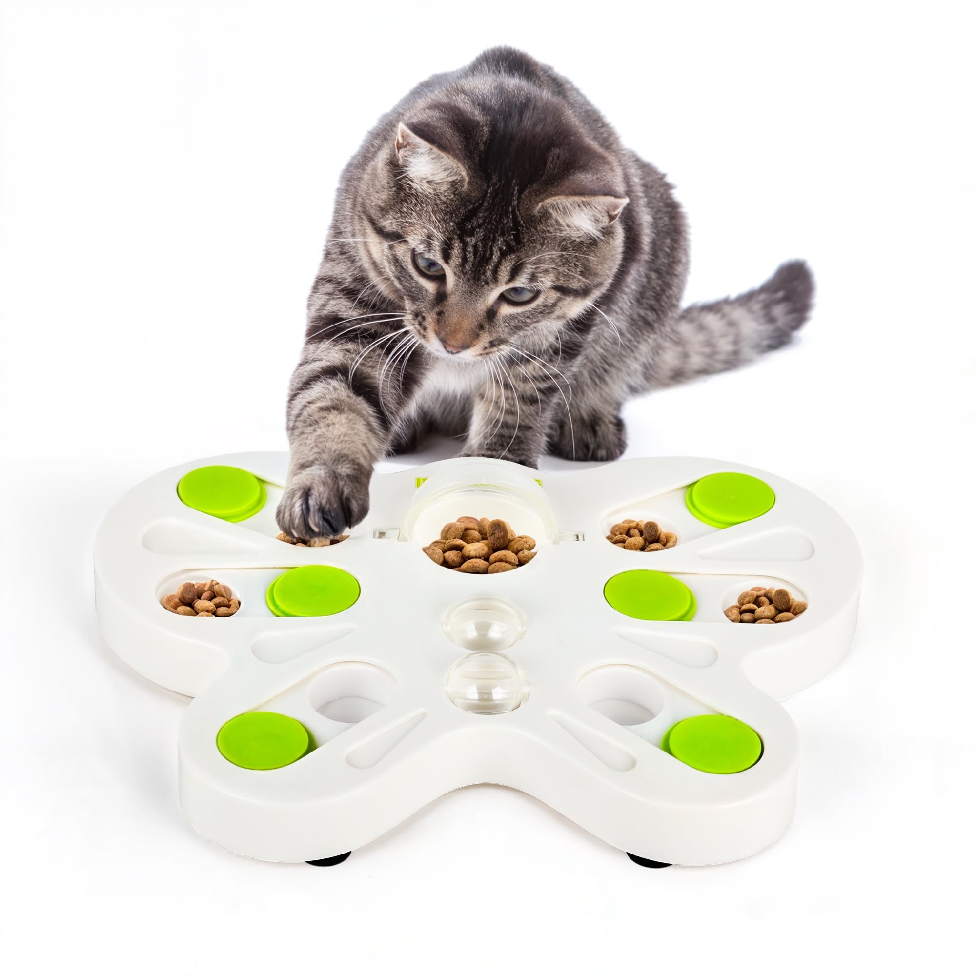Interactive Cat Treat Puzzle Slow Feeder - Butterfly Shape Enrichment Toy for Indoor Kittens | Stimulating Maze Food Dispenser for Mental Exercise & Boredom Relief | Perfect for Mealtime Fun & Behavior Training