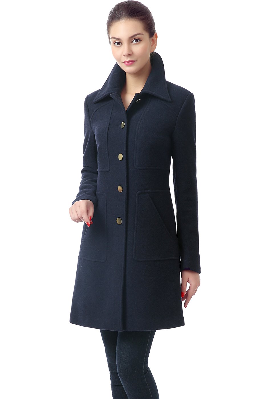 BGSD Women's Elizabeth Wool Blend Walking Coat - Plus Size & Petite Available | Warm Winter Outerwear for Walking, Commuting & Casual Outings