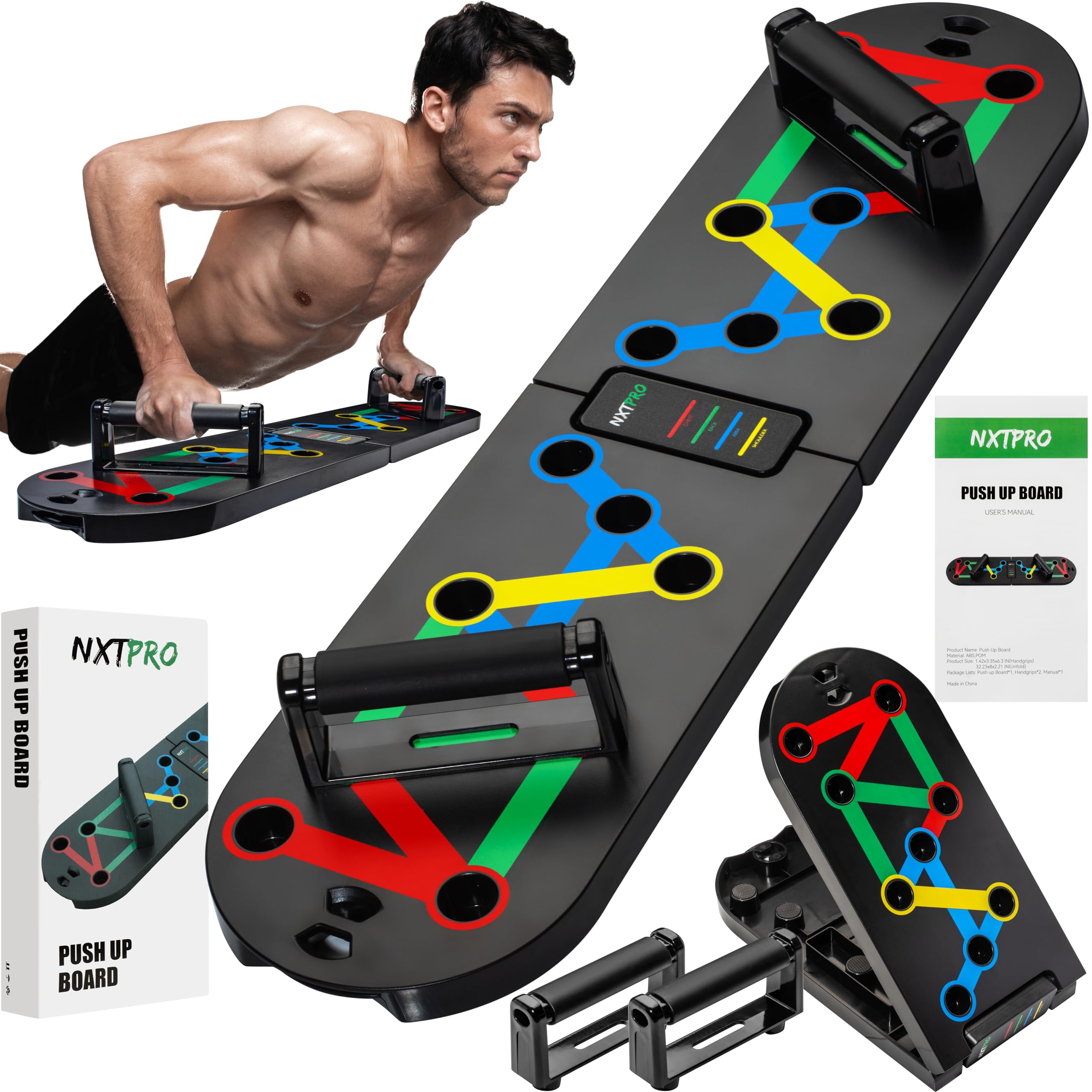 Foldable Push Up Board - Full Body Workout Equipment for Home Gym & CrossFit | Perfect Fitness Gift for Men & Women