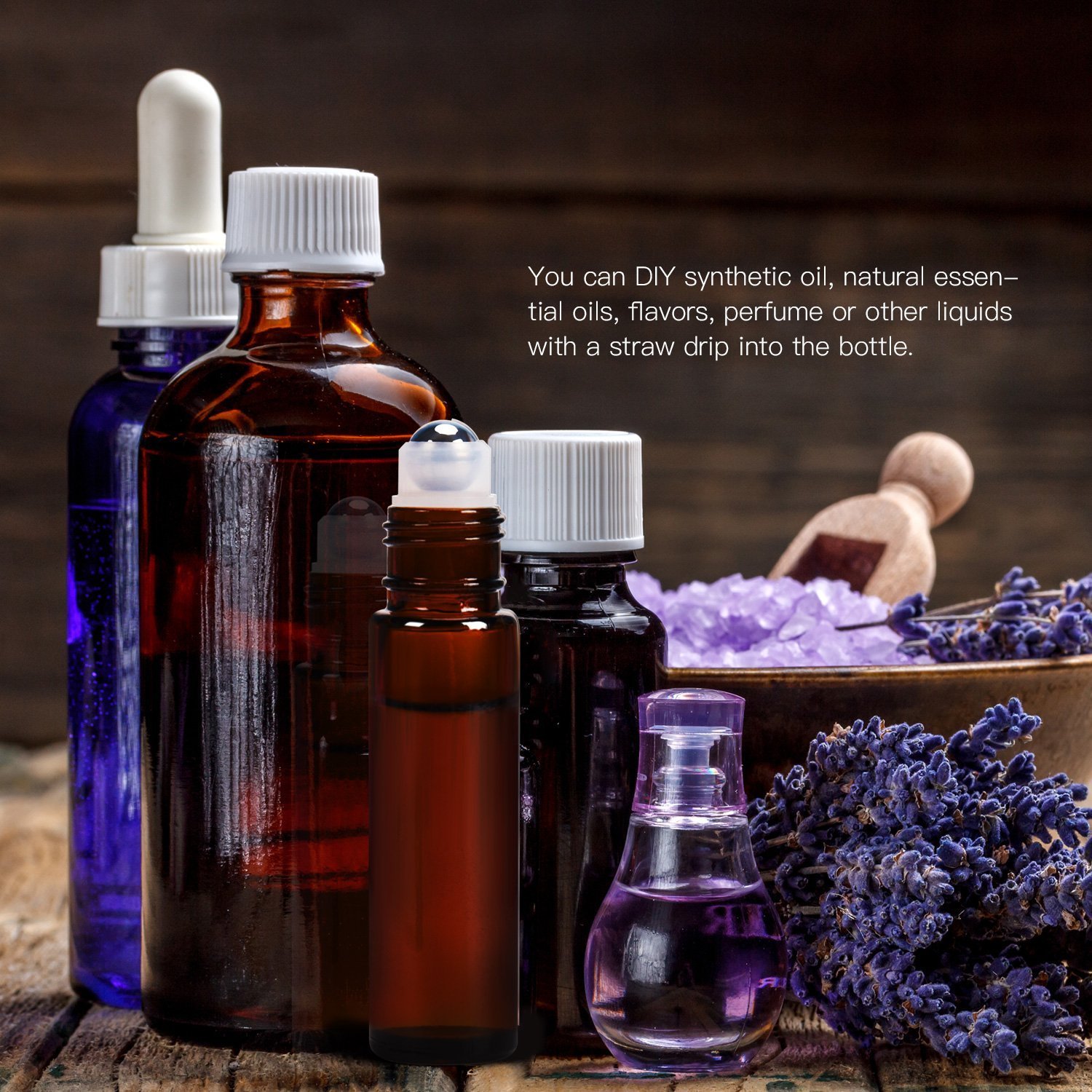8 Pcs 10ml Roll On Glass Bottles for Essential Oils, Aromatherapy & DIY Skincare - Refillable & Leak Proof